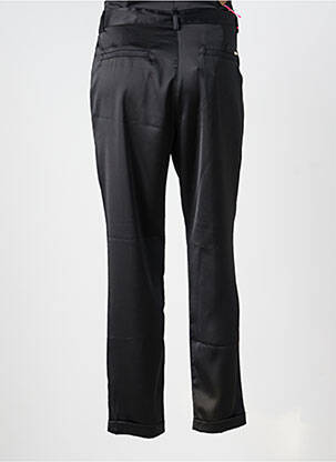 Pantalon drept închidere cu fermoar sub clapetă cu nasturi negru LCDN femeie