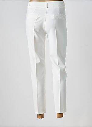 Pantalon 7/8 închidere cu fermoar sub clapetă cu nasturi alb COULEURS DU TEMPS femeie