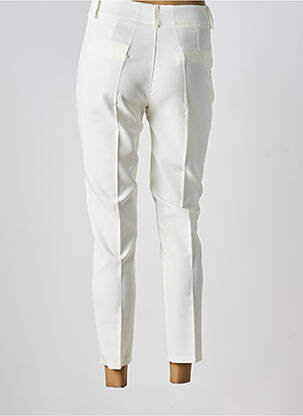 Pantalon 7/8 închidere cu fermoar sub clapetă cu nasturi alb COULEURS DU TEMPS femeie