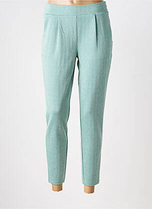 Pantalon 7/8 talie elastică verde ICHI femeie