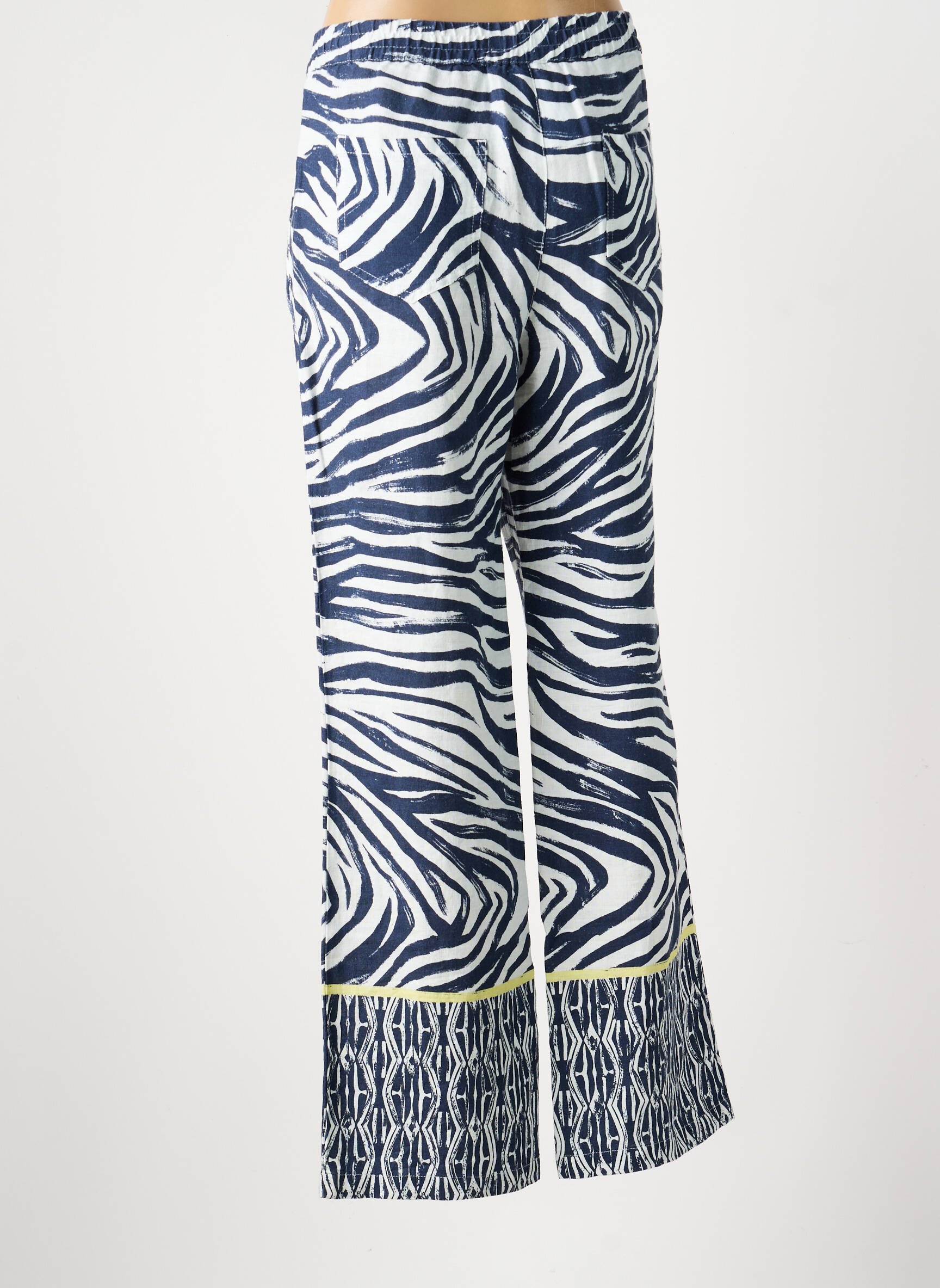 Pantalon drept talie elastică albastru ANNA MONTANA femeie