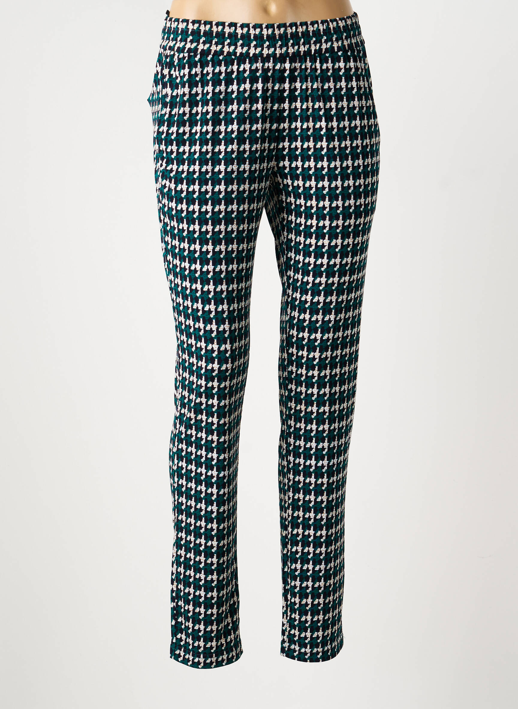 Pantalon slim talie elastică verde LCDN femeie