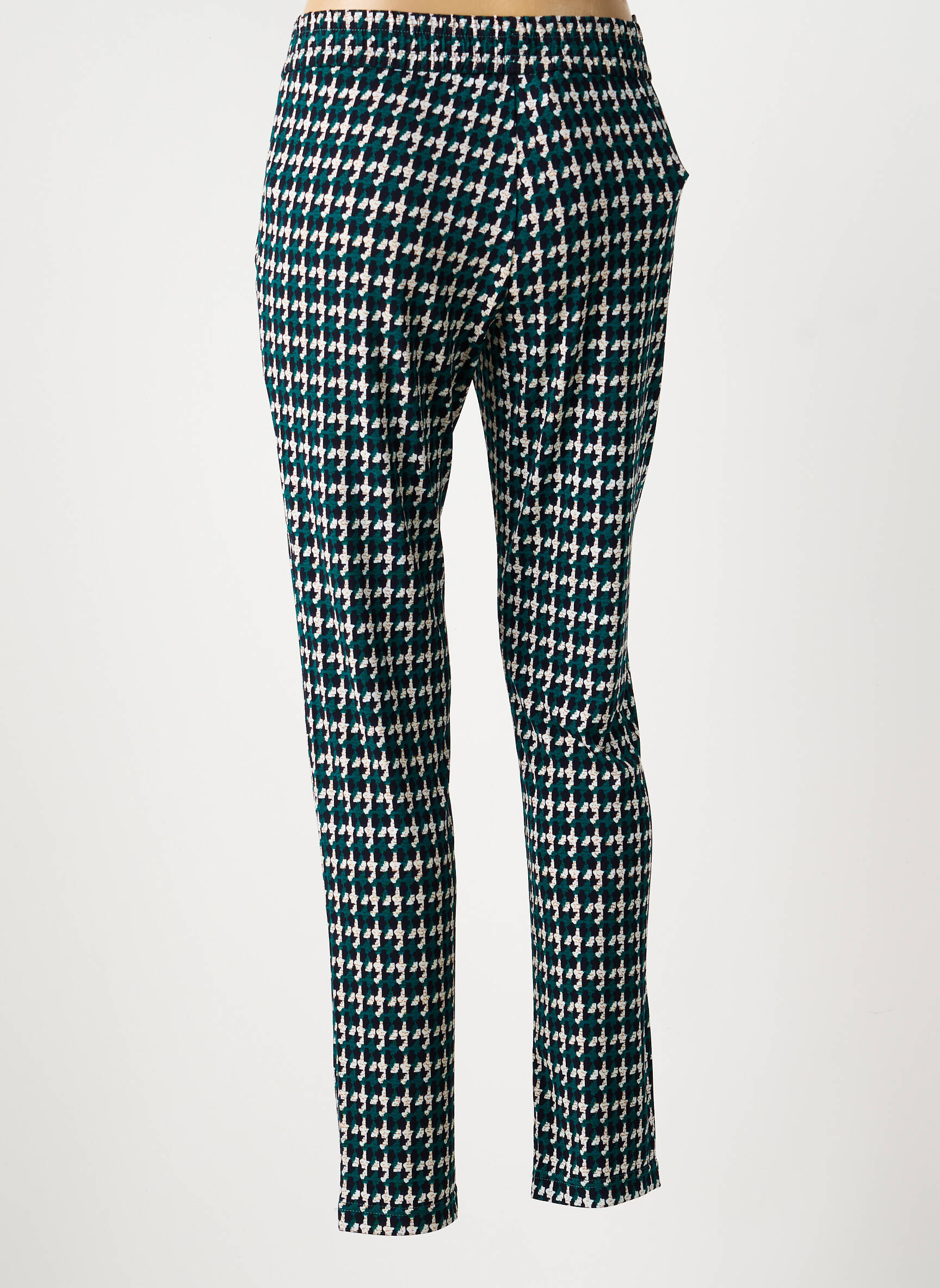 Pantalon slim talie elastică verde LCDN femeie