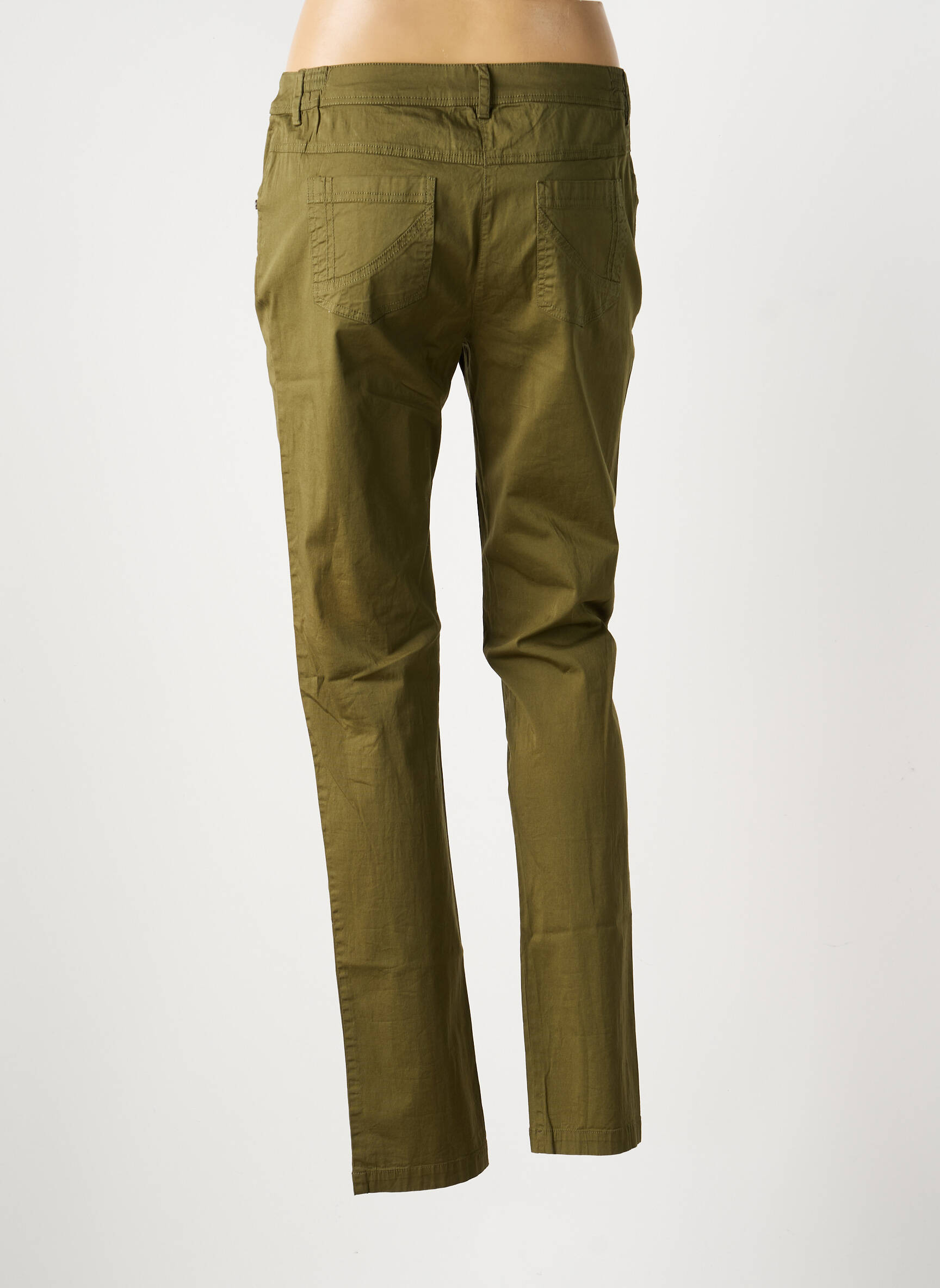 Pantalon slim buzunare verde AGATHE & LOUISE femeie