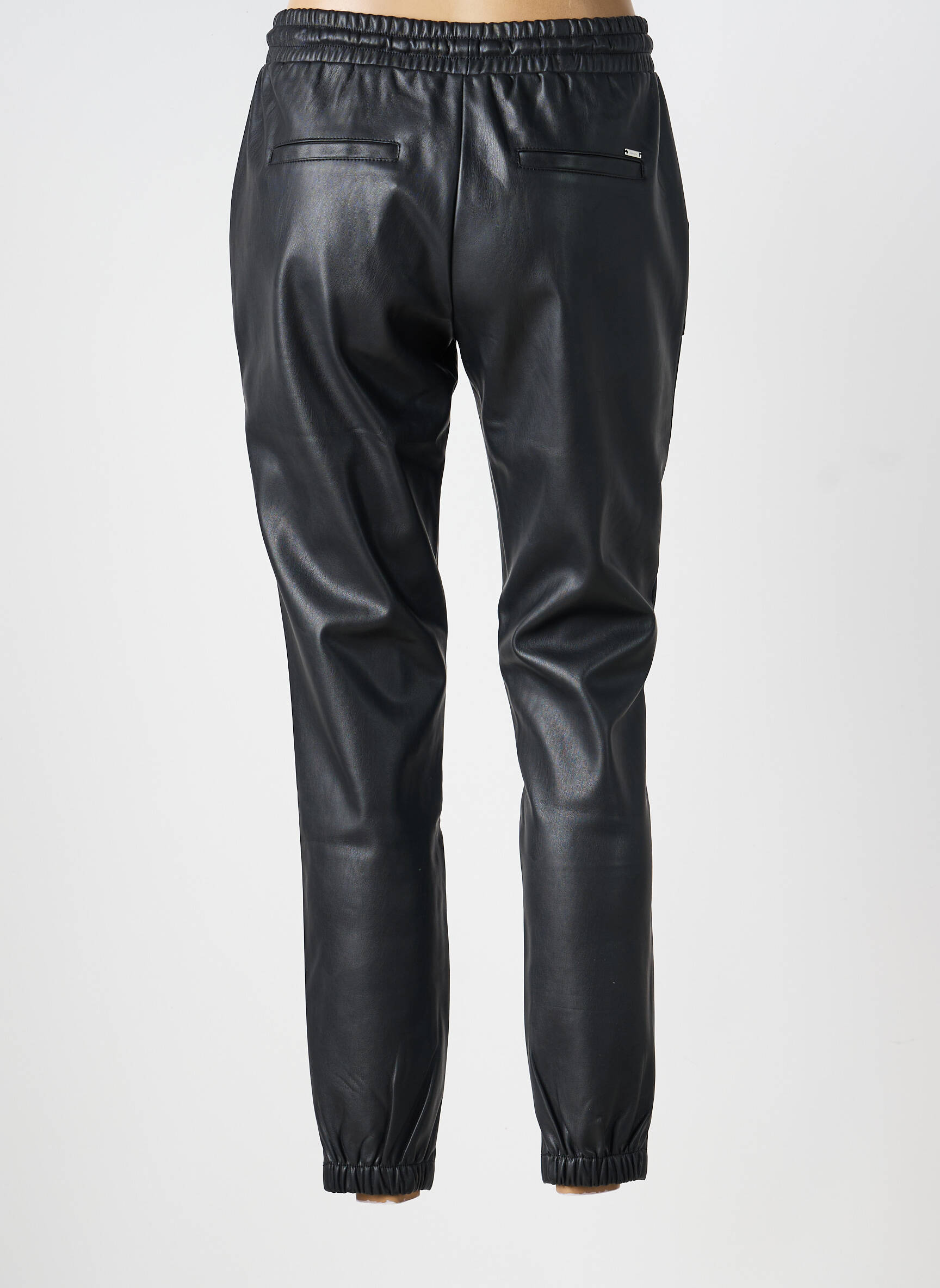 Pantalon slim talie elastică negru MORGAN femeie