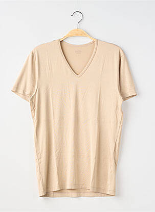Tricou croială dreaptă mâneci scurte bej UNIQLO bărbat