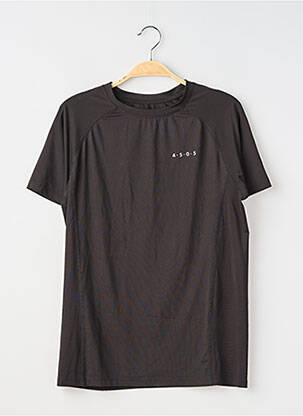 Tricou croială dreaptă mâneci scurte negru SANS MARQUE bărbat