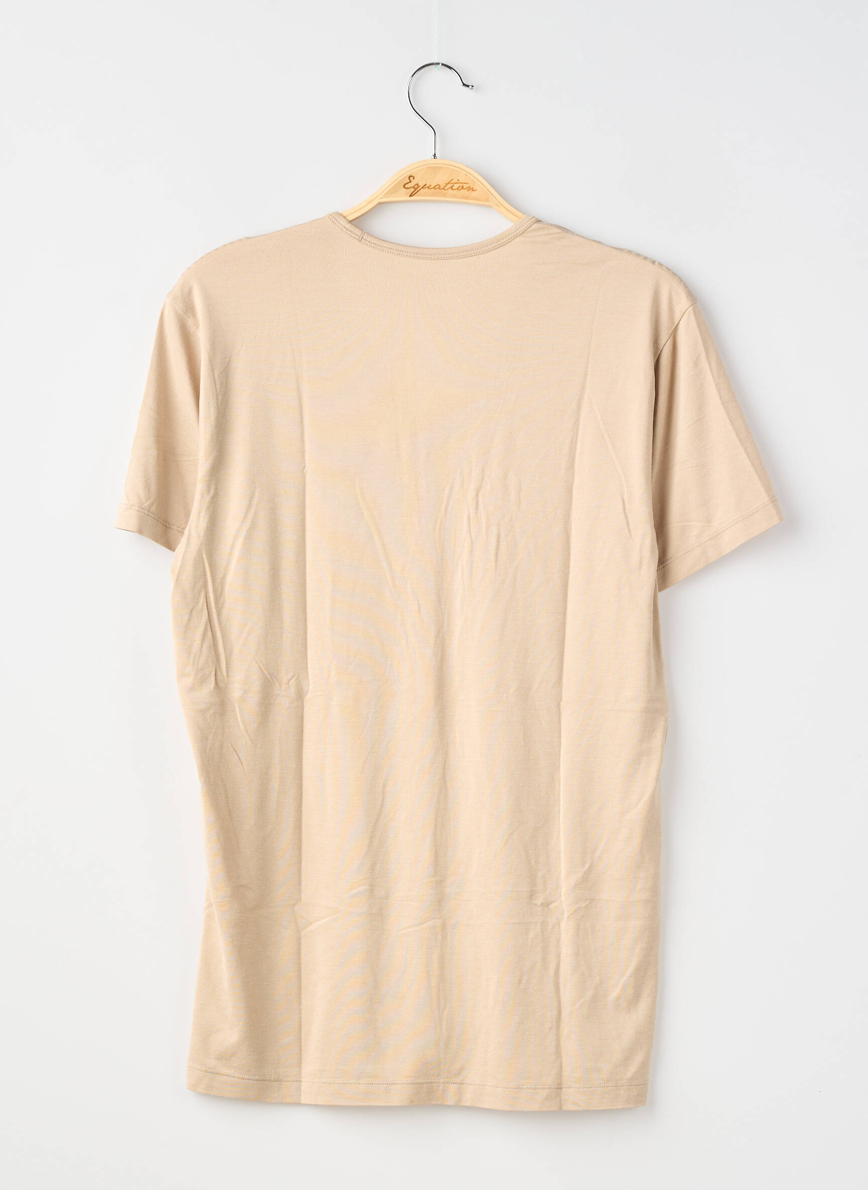 Tricou croială dreaptă mâneci scurte bej UNIQLO bărbat