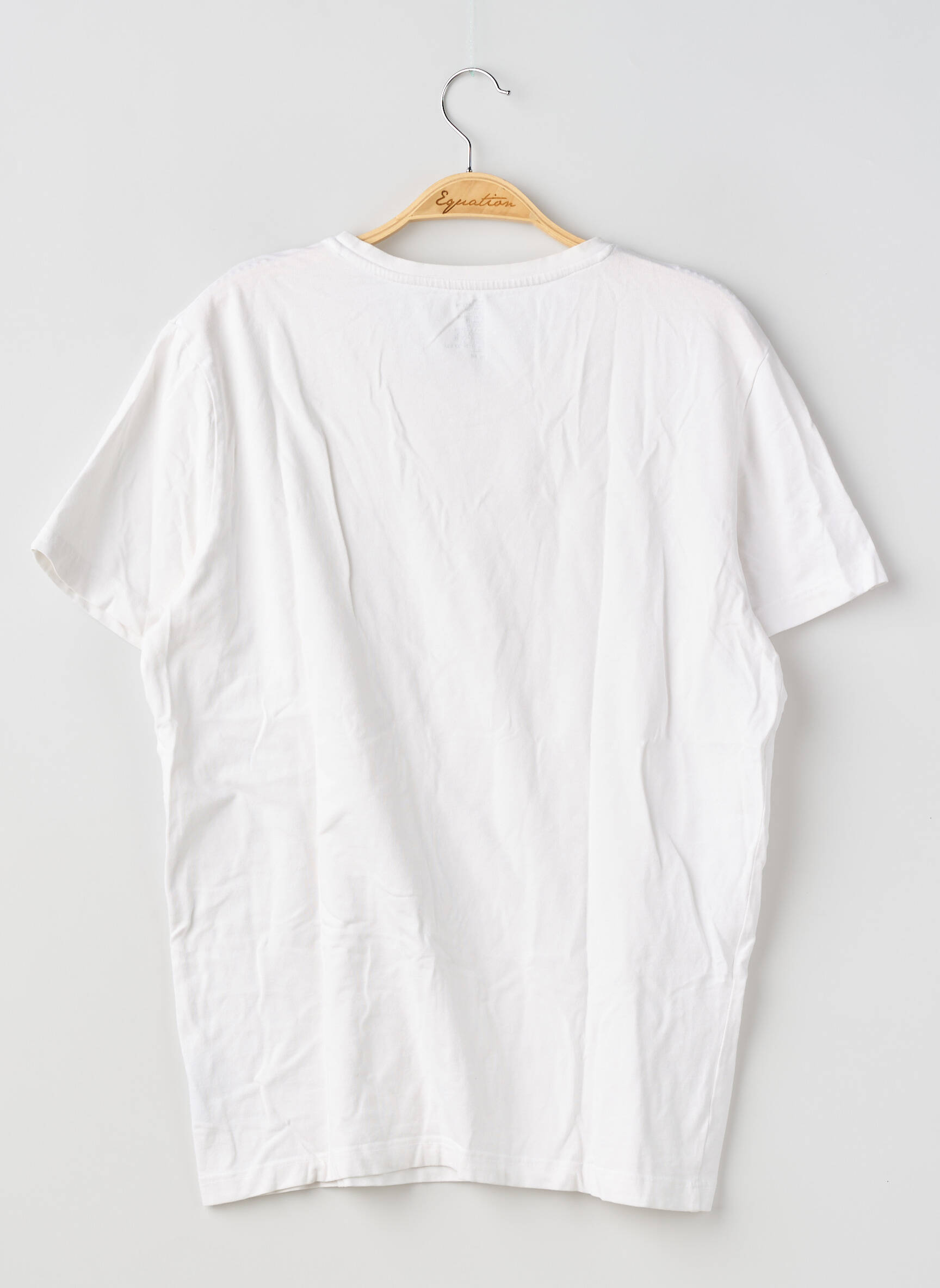 Tricou croială dreaptă mâneci scurte alb H&M bărbat