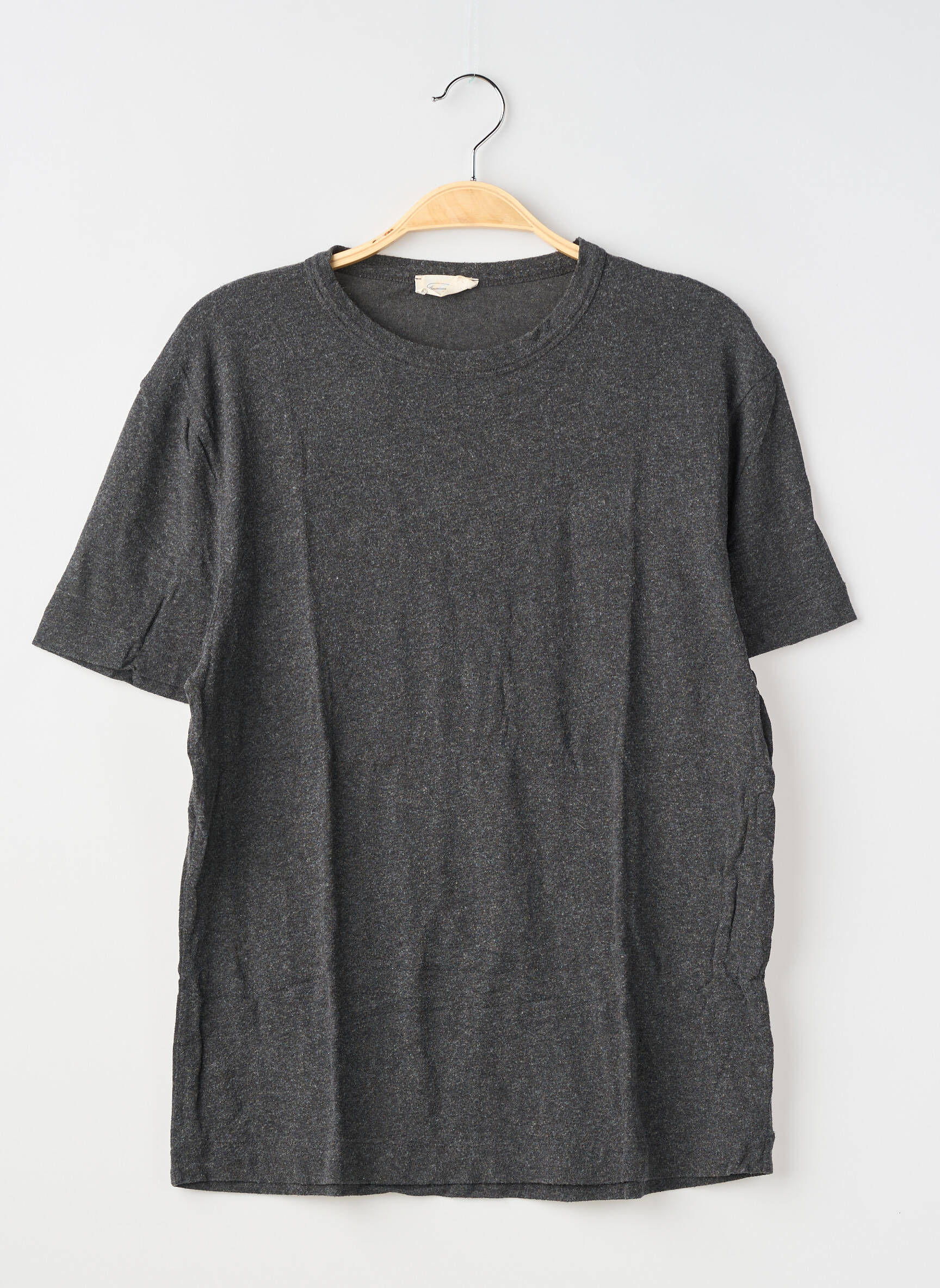Tricou croială dreaptă mâneci scurte gri AMERICAN VINTAGE bărbat
