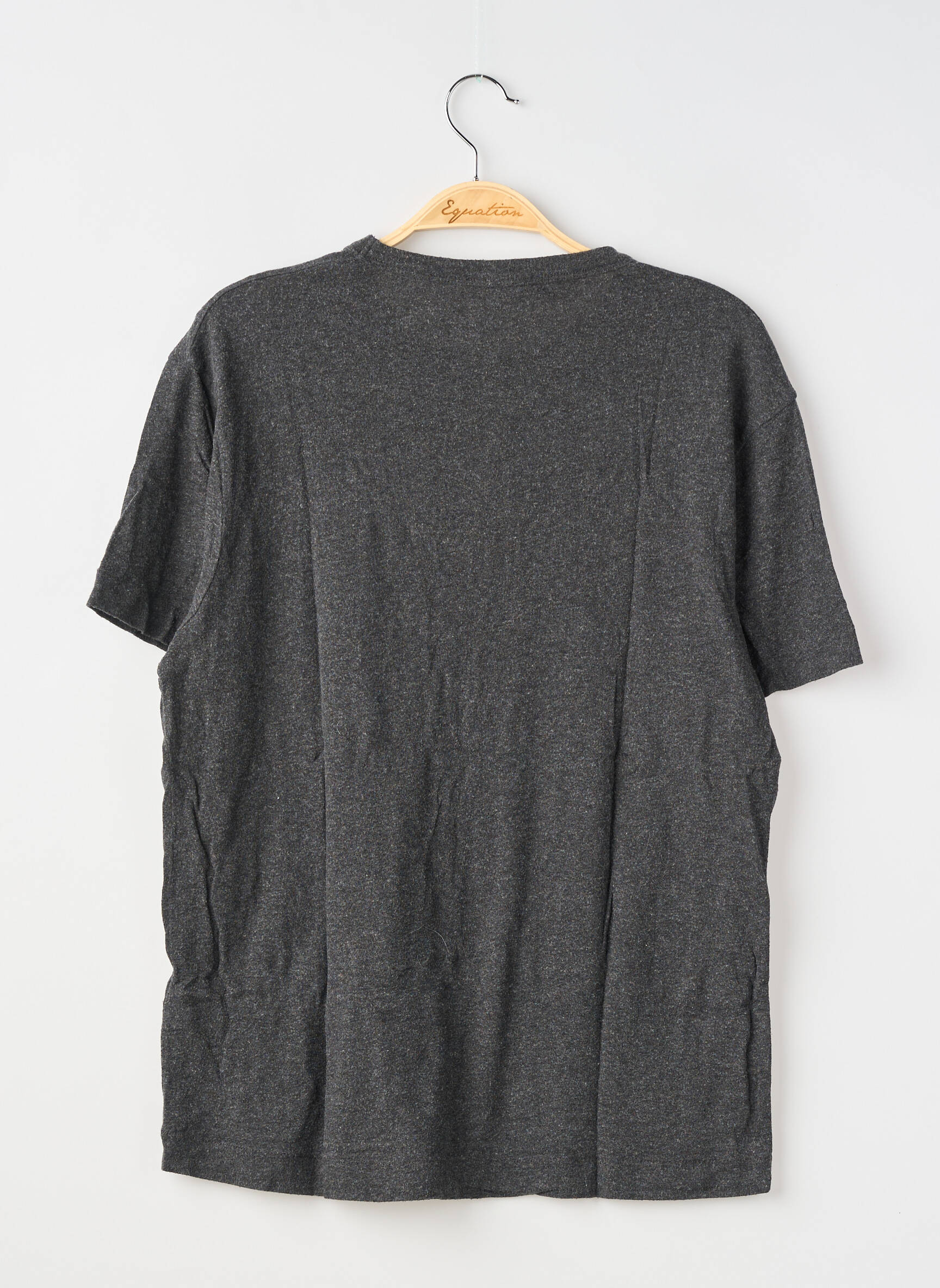 Tricou croială dreaptă mâneci scurte gri AMERICAN VINTAGE bărbat