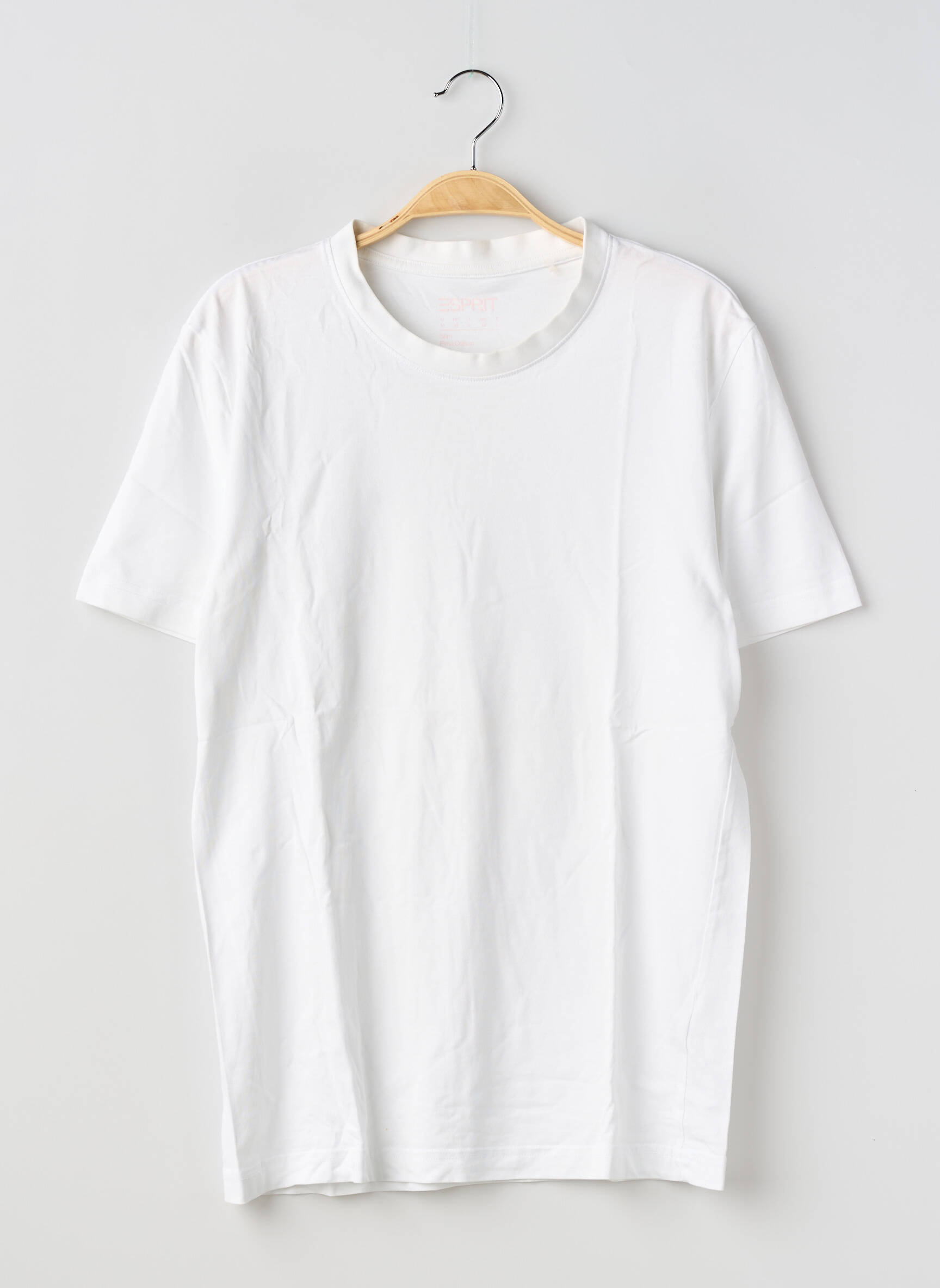 Tricou croială dreaptă mâneci scurte alb ESPRIT bărbat