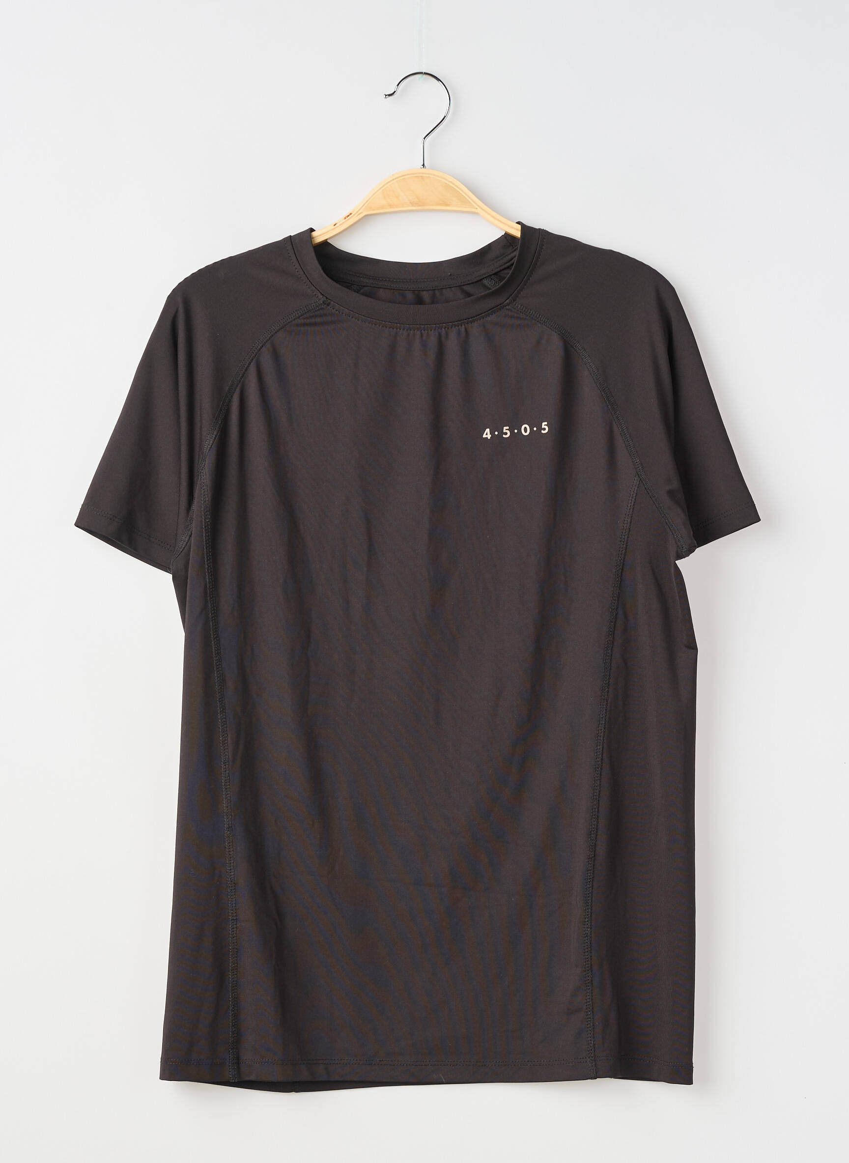 Tricou croială dreaptă mâneci scurte negru SANS MARQUE bărbat