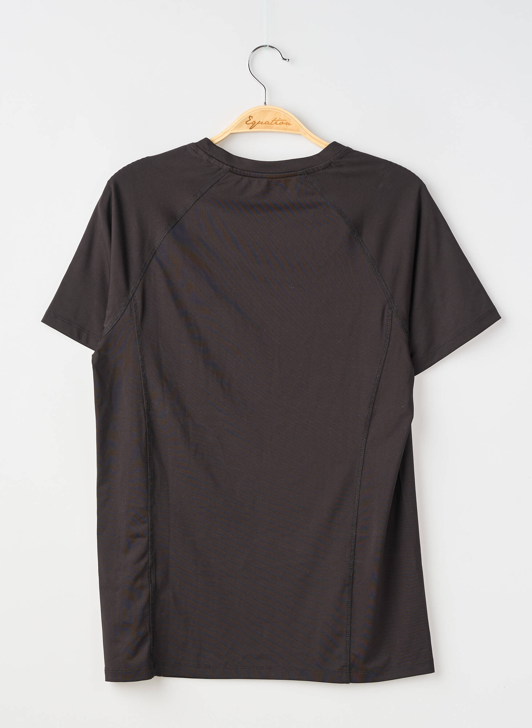 Tricou croială dreaptă mâneci scurte negru SANS MARQUE bărbat