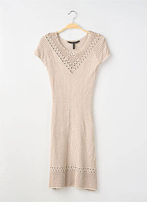 Rochie scurtă croială evazată mâneci scurte bej BCBGMAXAZRIA femeie