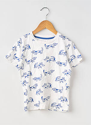 Tricou croială dreaptă mâneci scurte alb MONOPRIX băiat