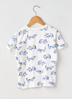 Tricou croială dreaptă mâneci scurte alb MONOPRIX băiat