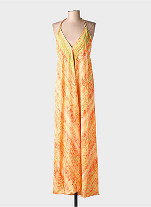 Rochie lungă imprimeu fantezie bretele subțiri galben YYDS (YOUR YOUTHFUL DRESS STYLE) femeie