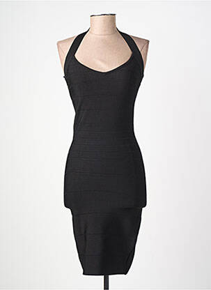 Rochie scurtă croială cambrată bretele subțiri negru BEBE femeie