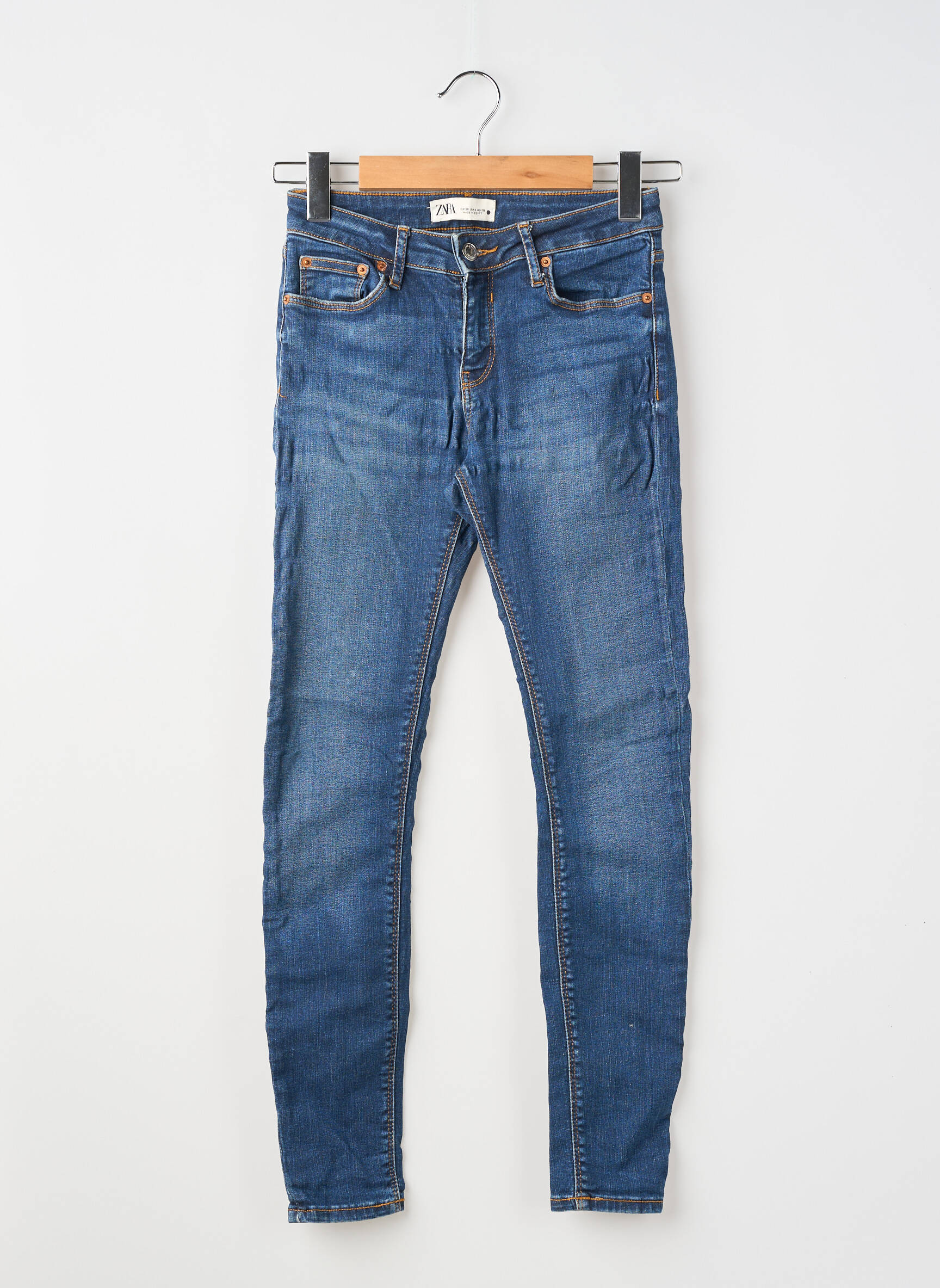 Blugi skinny buzunare albastru ZARA femeie