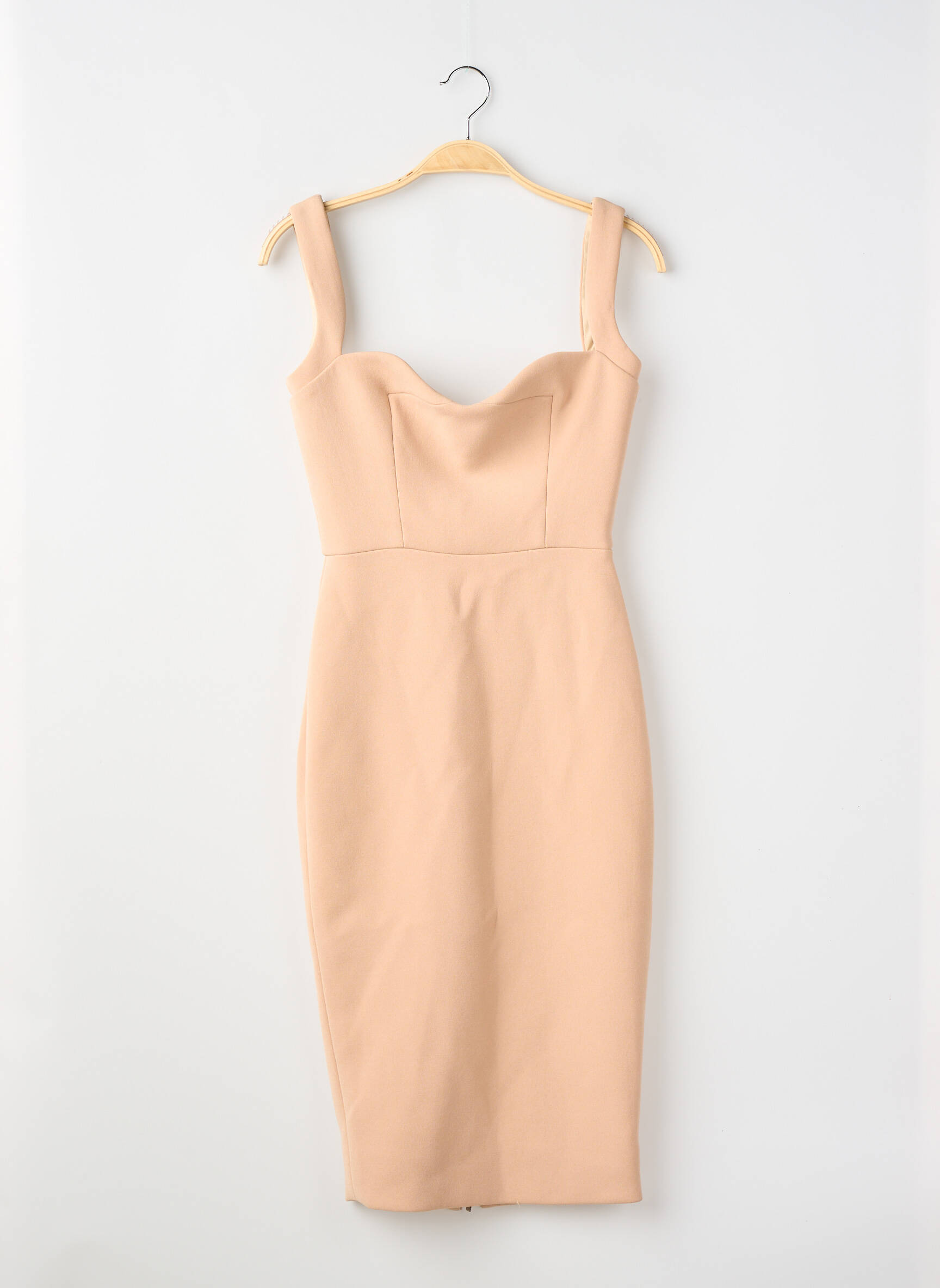 Rochie midi închidere cu fermoar la spate bretele subțiri bej VICTORIA BECKHAM femeie