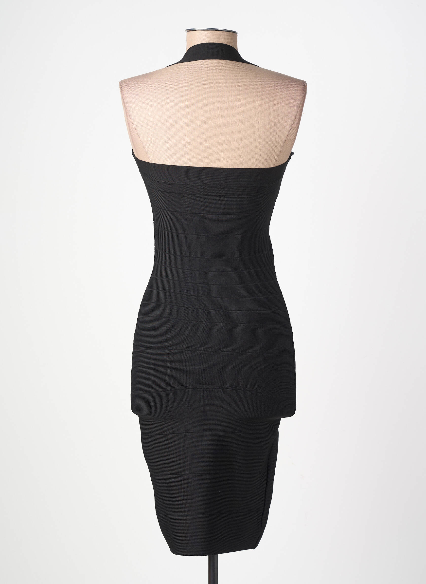 Rochie scurtă croială cambrată bretele subțiri negru BEBE femeie
