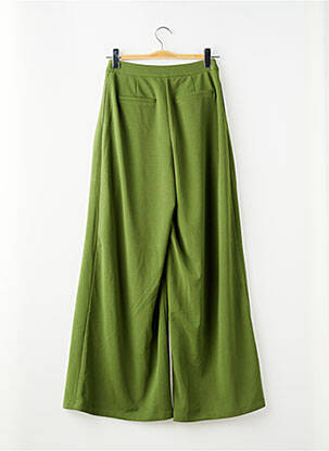 Pantalon larg țesătură crep talie înaltă verde FASHION NOVA femeie