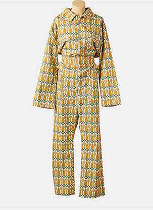 Salopetă-pantalon guler de bluză mâneci lungi galben GUCCI femeie