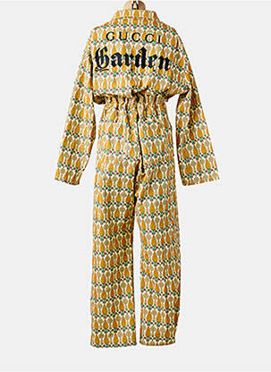 Salopetă-pantalon guler de bluză mâneci lungi galben GUCCI femeie
