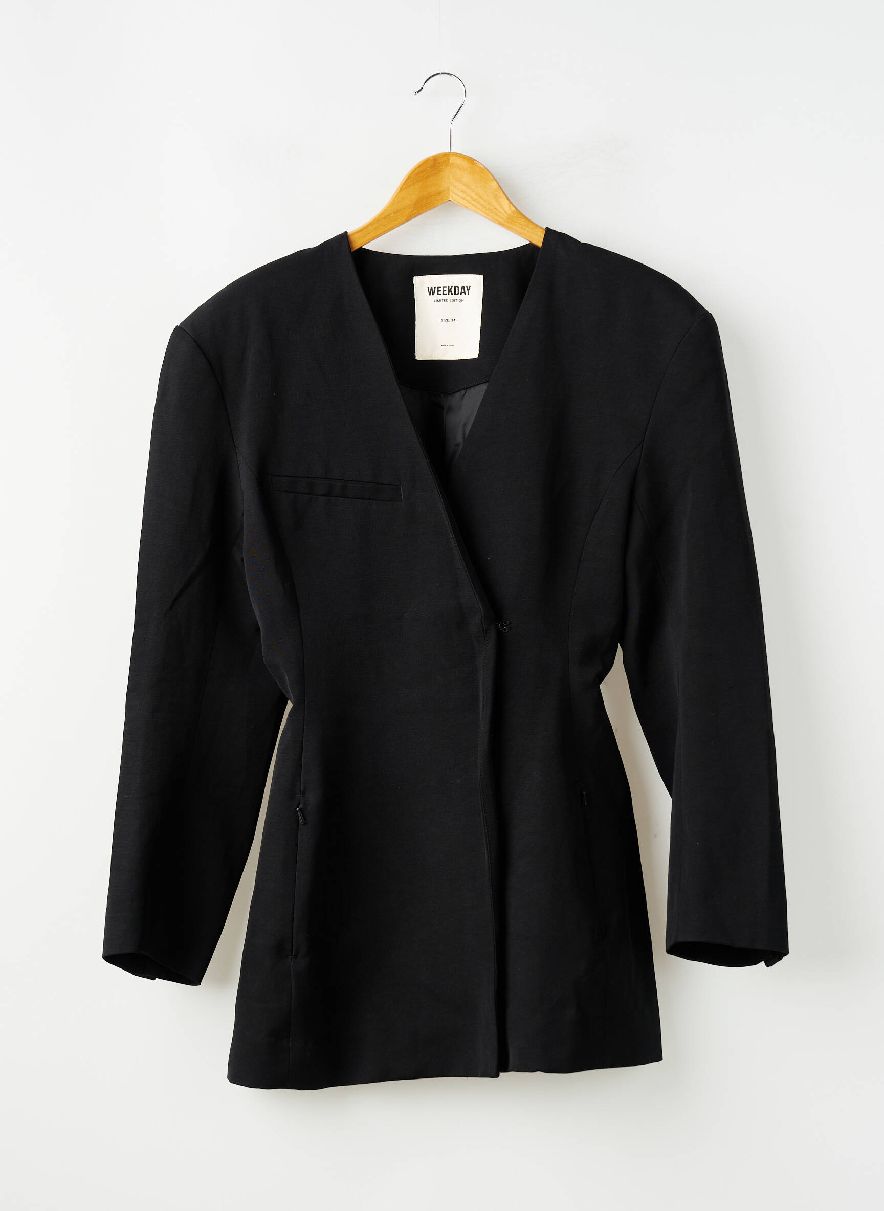 Sacou buzunare negru WEEKDAY femeie