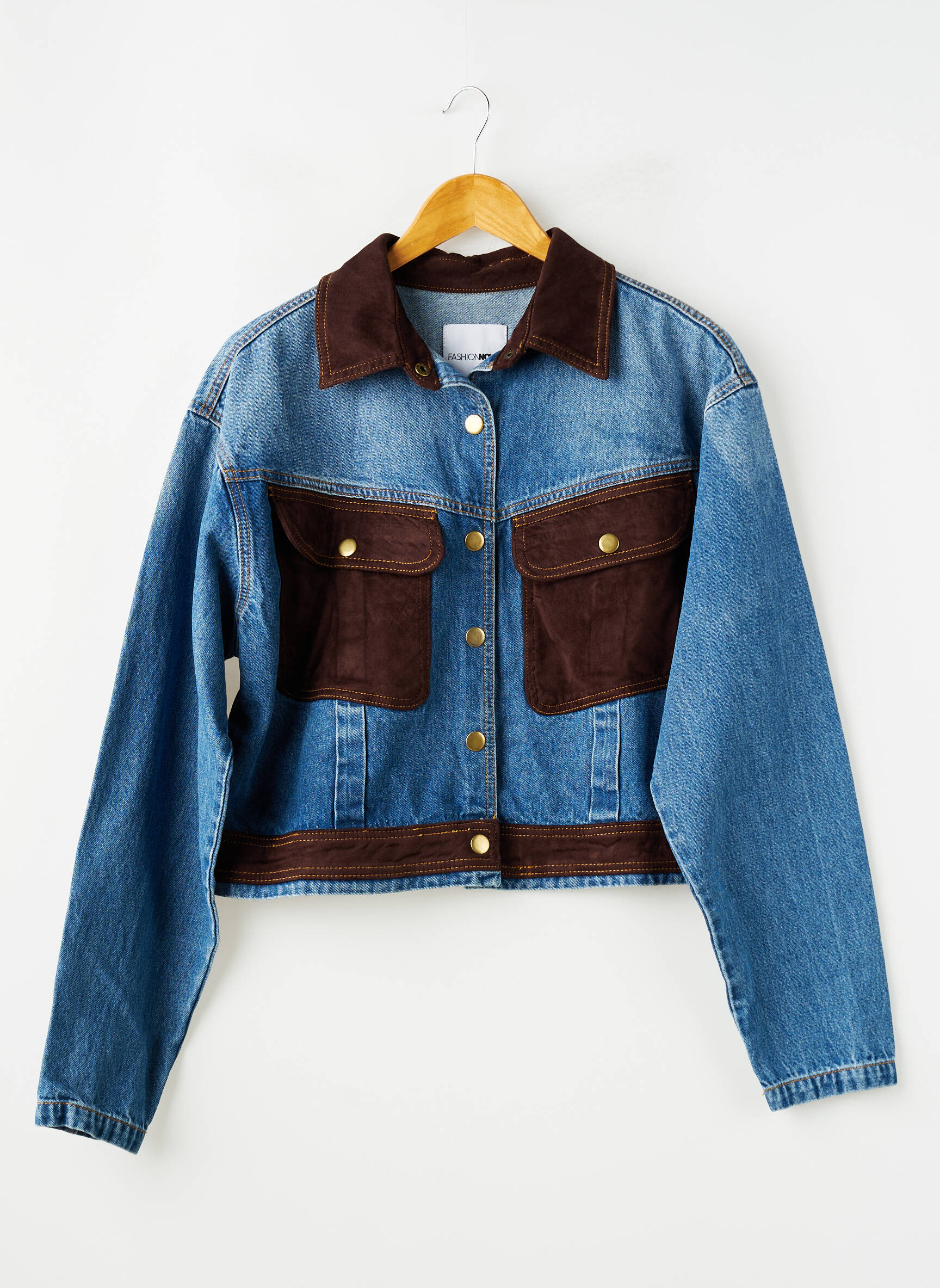 Jachete casual croială dreaptă albastru FASHION NOVA femeie
