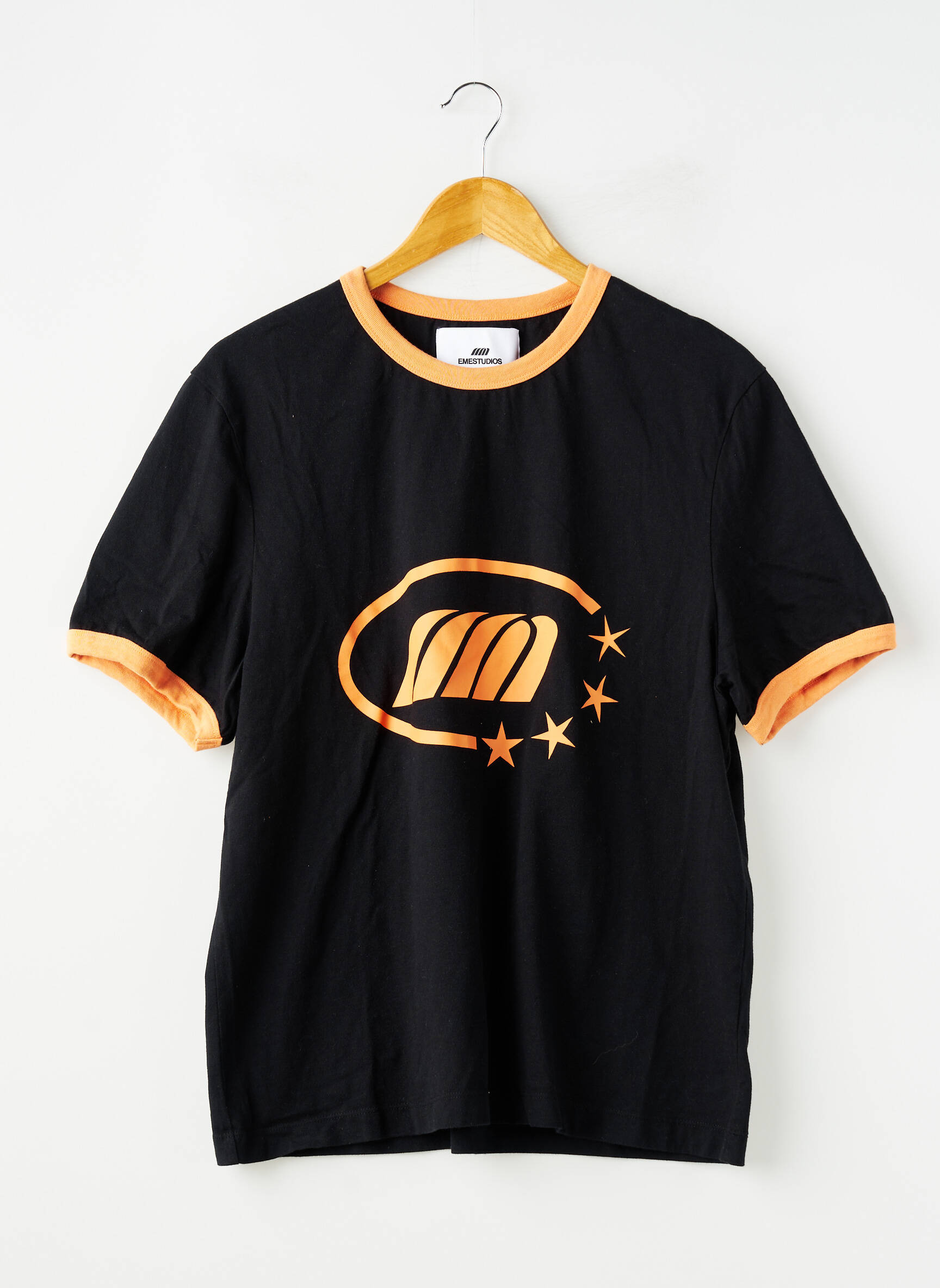 Tricou serigrafie mâneci scurte negru EMESTUDIOS femeie