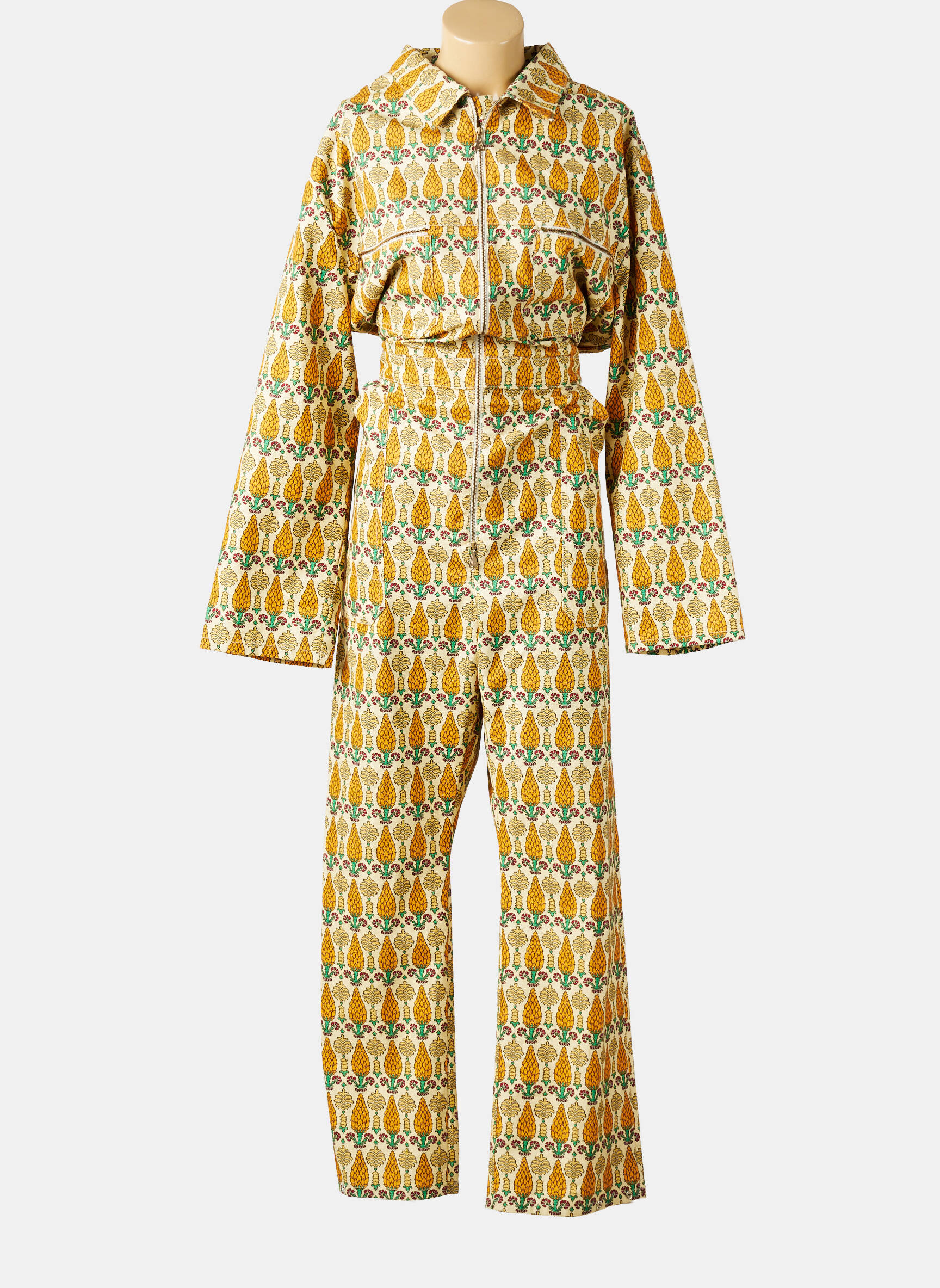 Salopetă-pantalon guler de bluză mâneci lungi galben GUCCI femeie