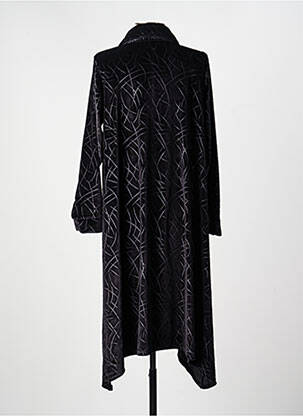 Rochie midi imprimeu fantezie mâneci lungi negru KOZAN femeie