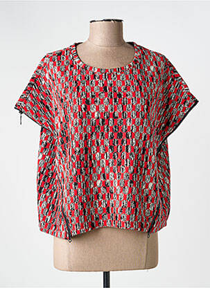 Tricou imprimeu fantezie mâneci scurte roșu KOZAN femeie