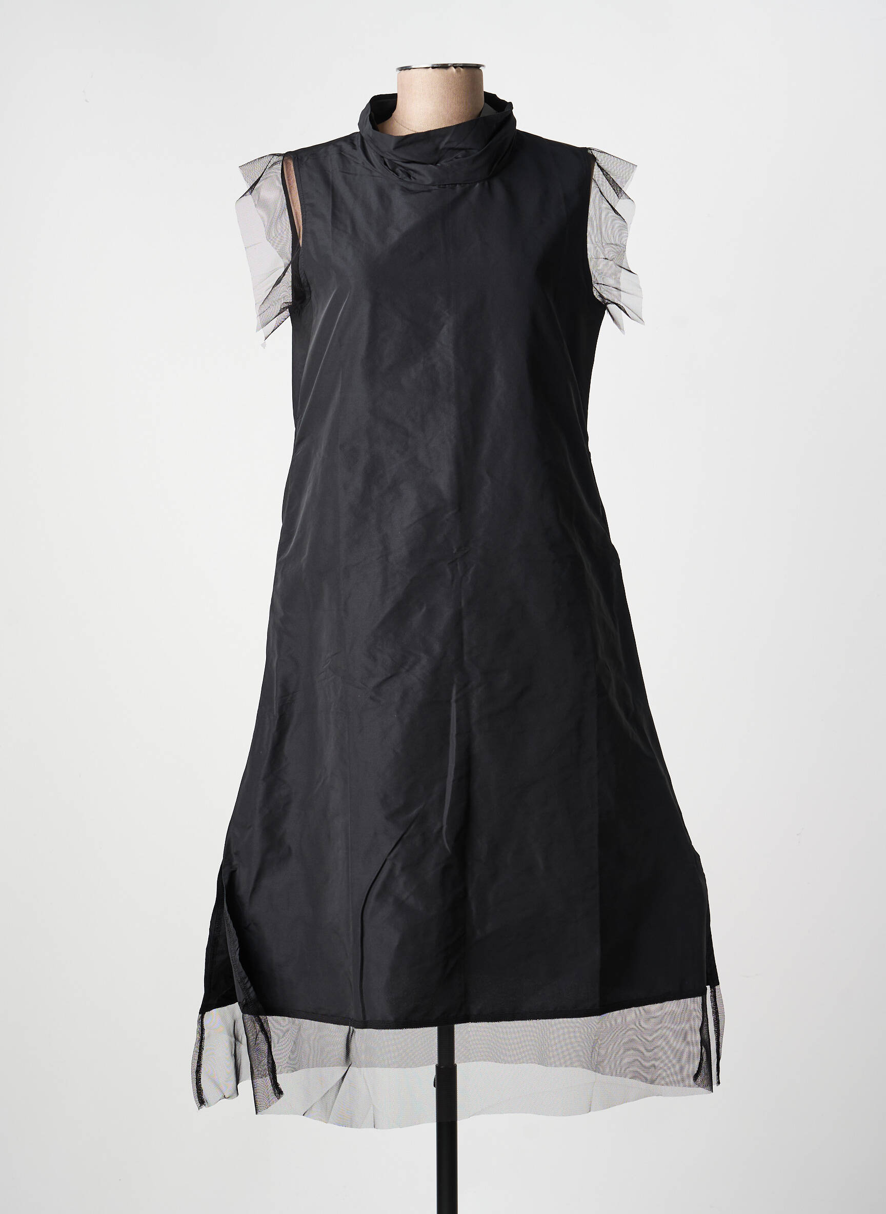 Rochie midi mâneci scurte mâneci scurte negru KOZAN femeie