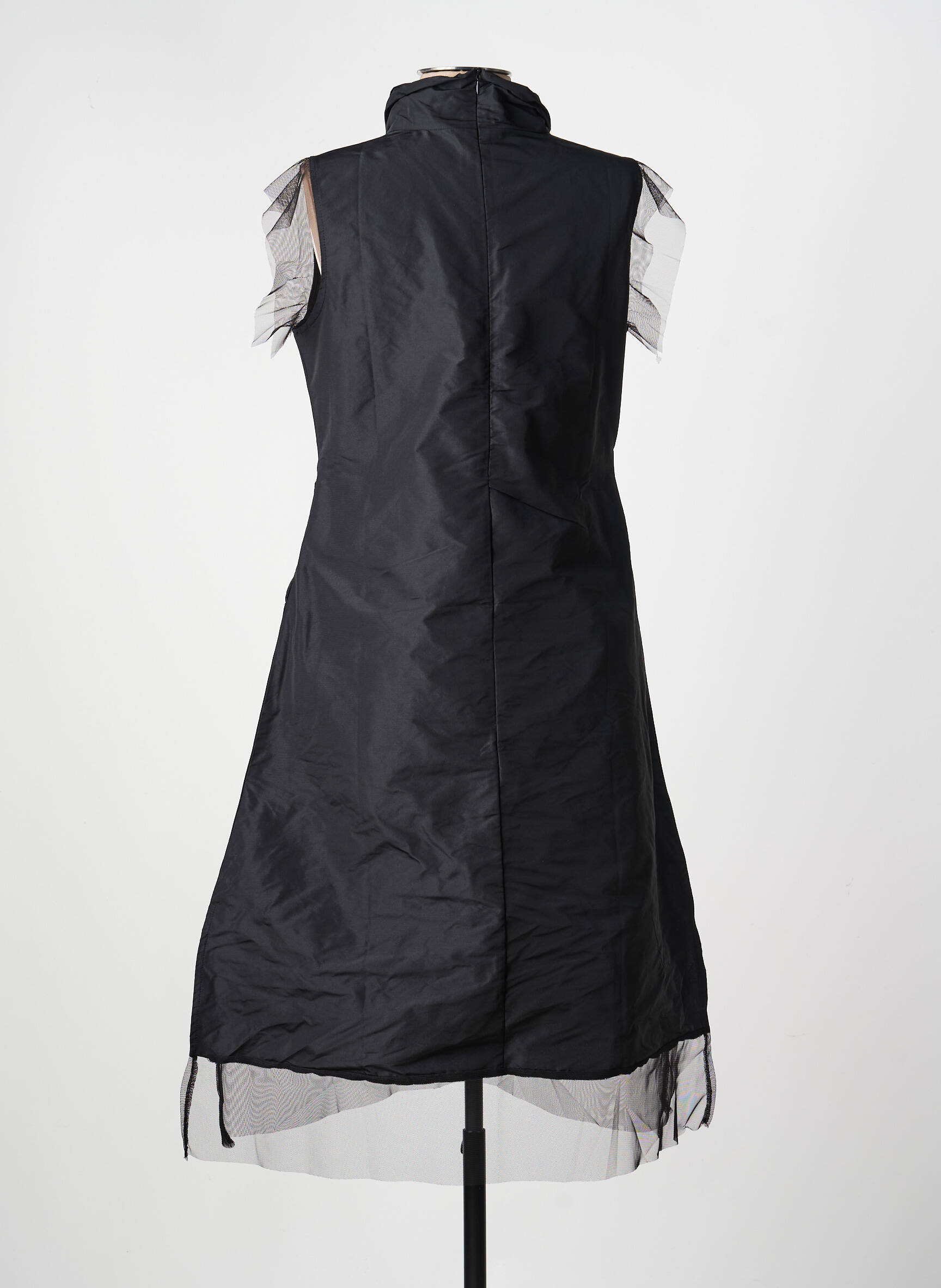 Rochie midi mâneci scurte mâneci scurte negru KOZAN femeie