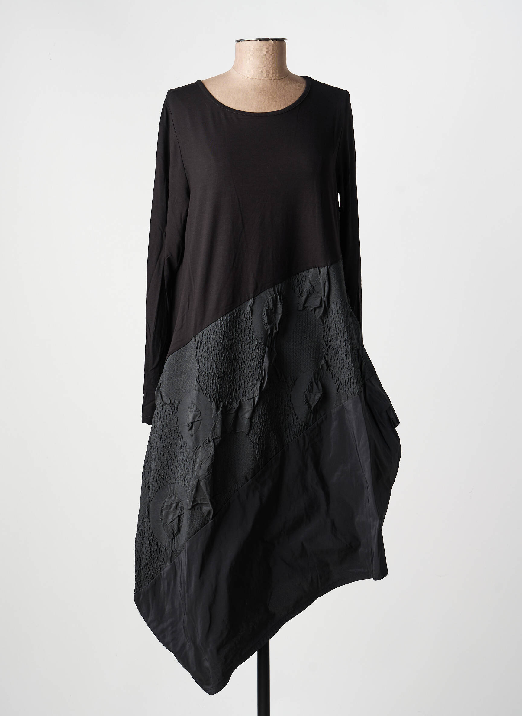 Rochie midi mâneci lungi mâneci lungi negru KOZAN femeie
