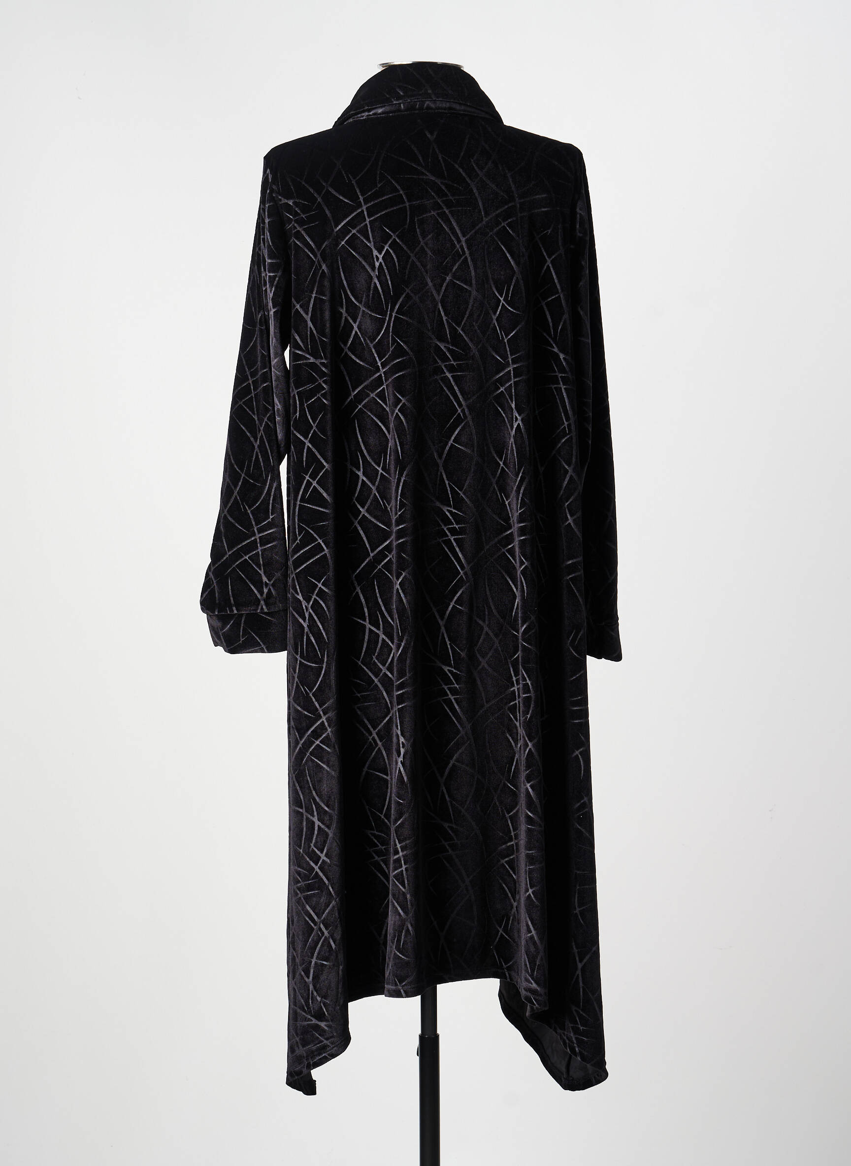 Rochie midi imprimeu fantezie mâneci lungi negru KOZAN femeie