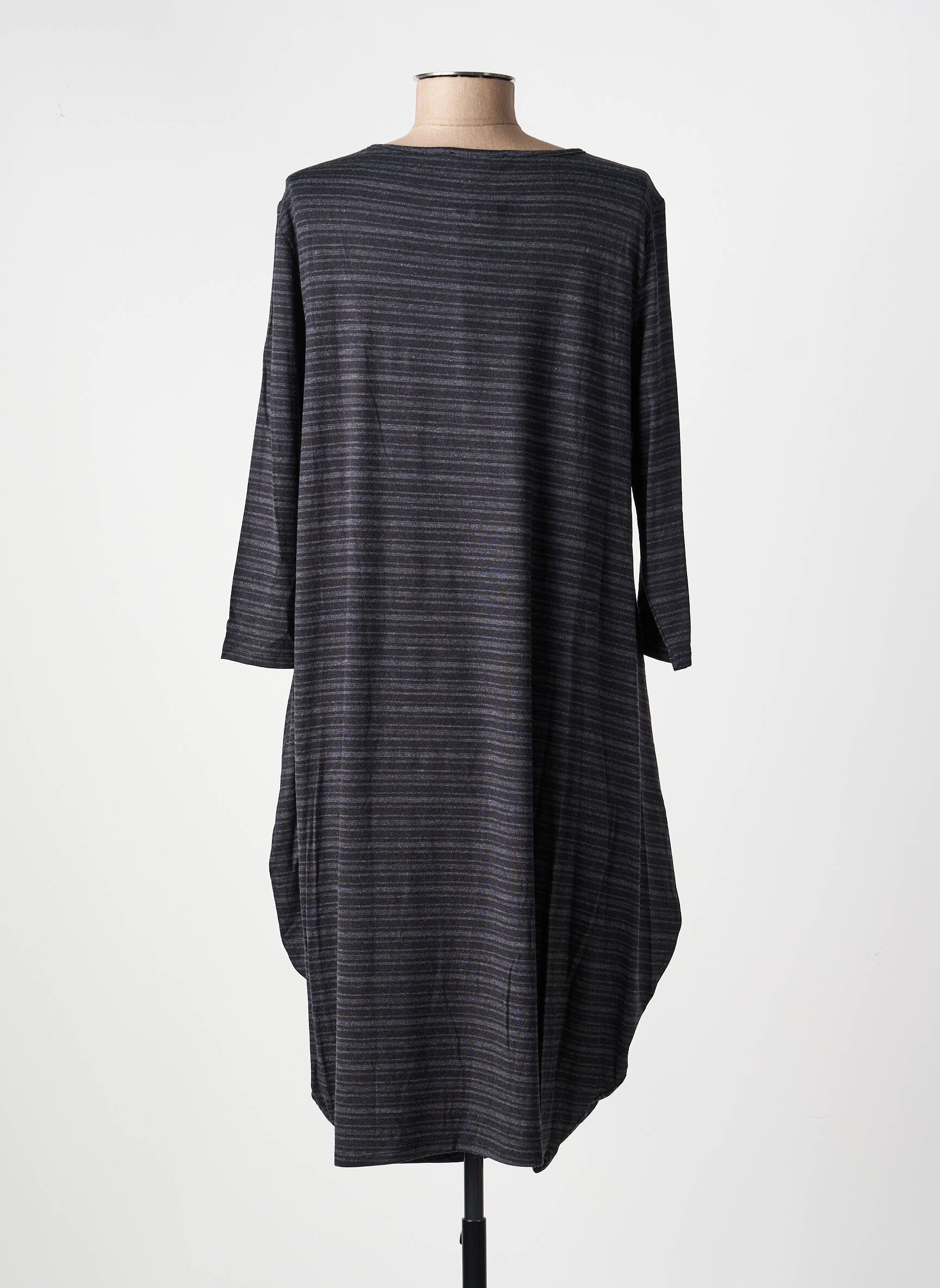 Rochie midi imprimeu fantezie mâneci lungi gri KOZAN femeie