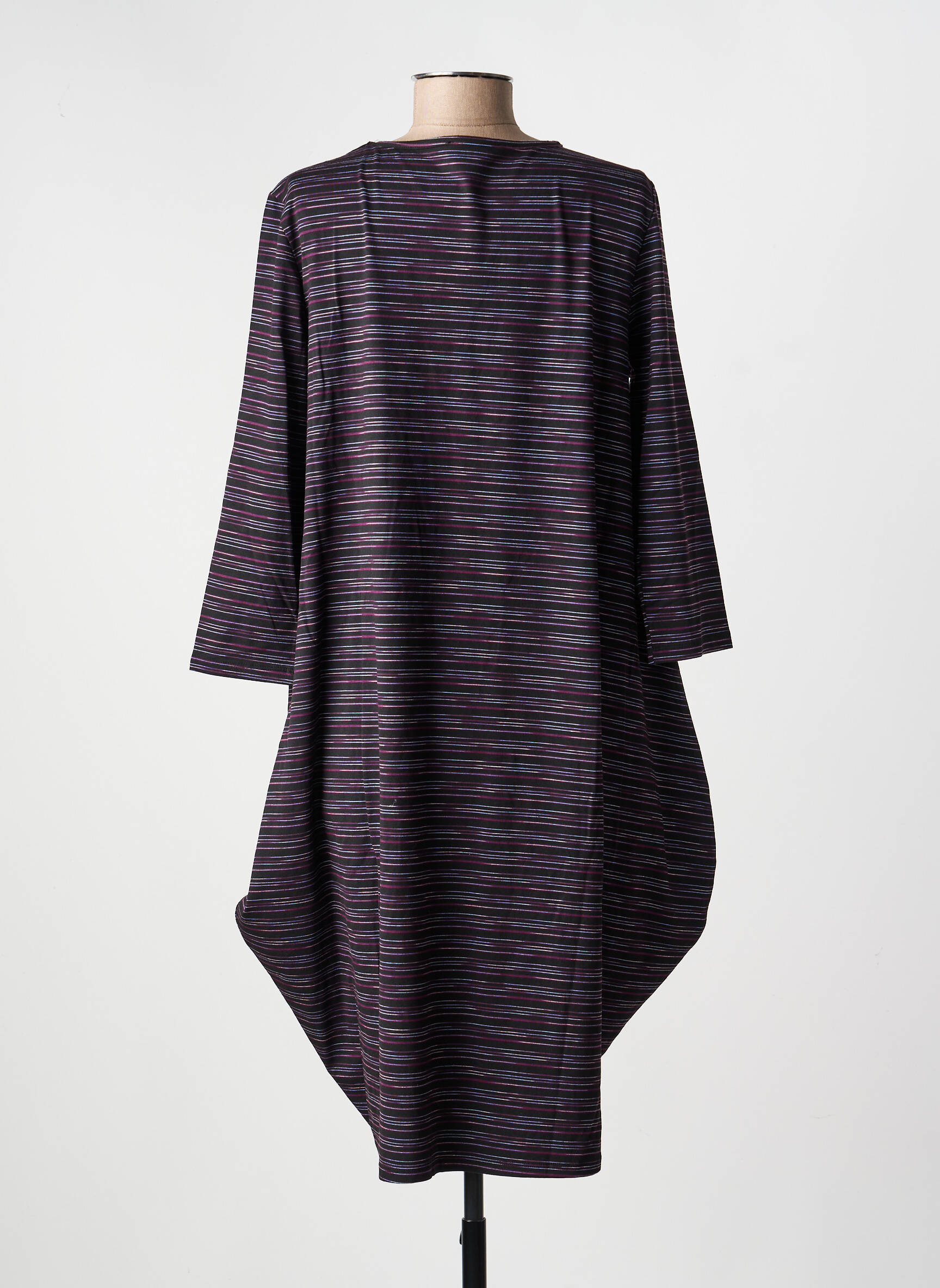 Rochie midi imprimeu fantezie mâneci lungi negru KOZAN femeie