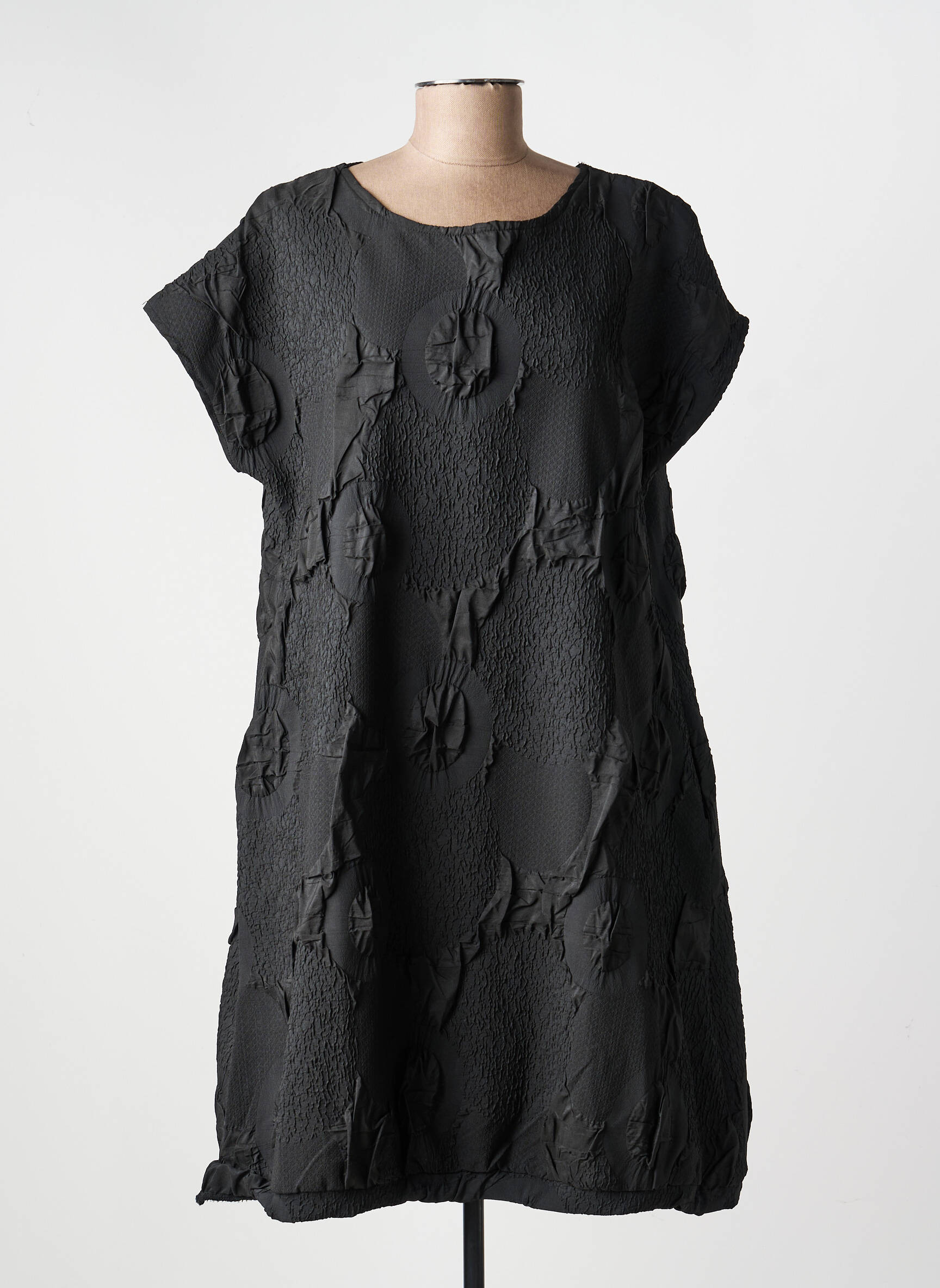 Rochie midi mâneci scurte mâneci scurte negru KOZAN femeie