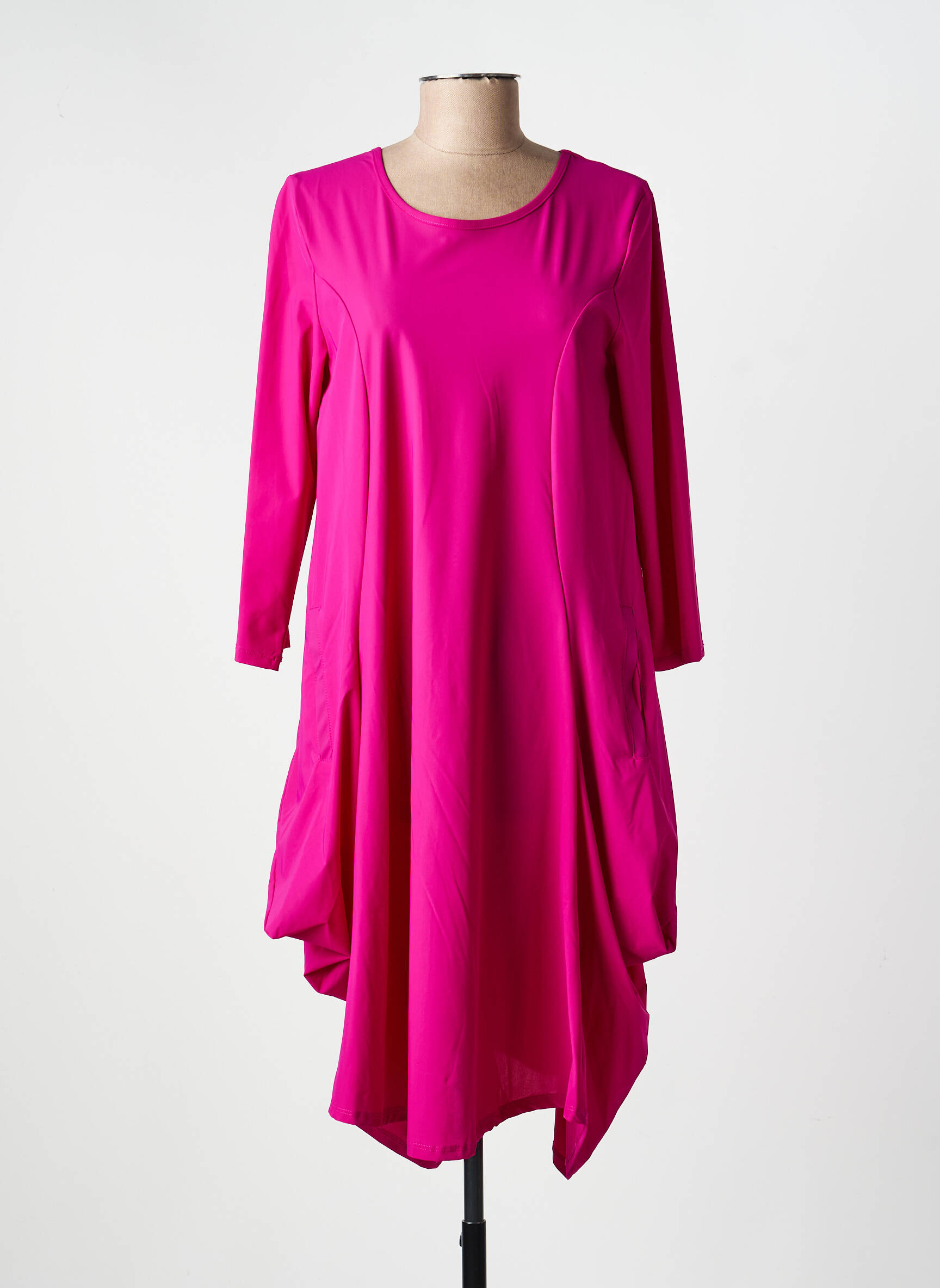 Rochie midi mâneci lungi mâneci lungi roz KOZAN femeie