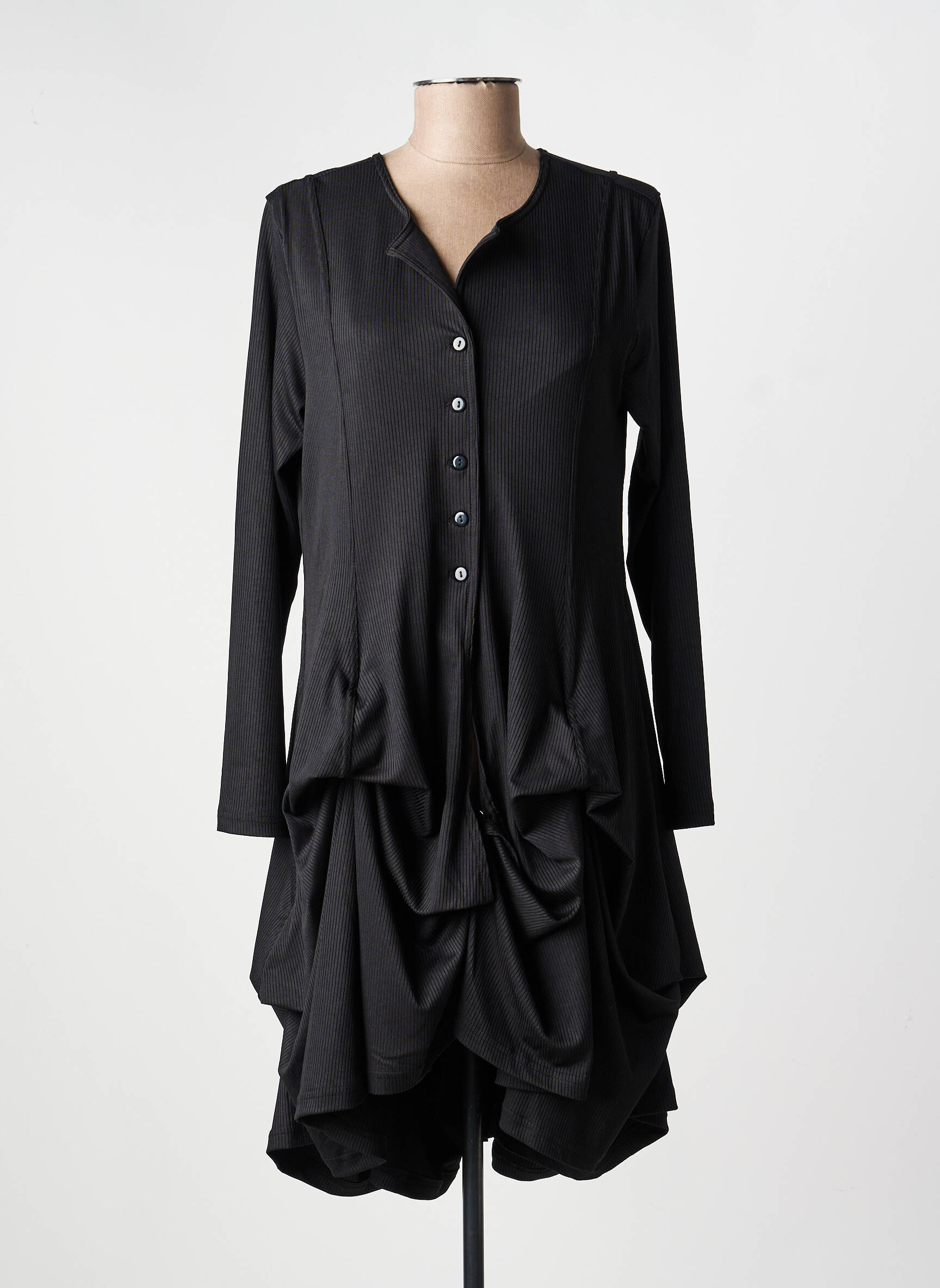 Rochie midi mâneci lungi mâneci lungi negru KOZAN femeie