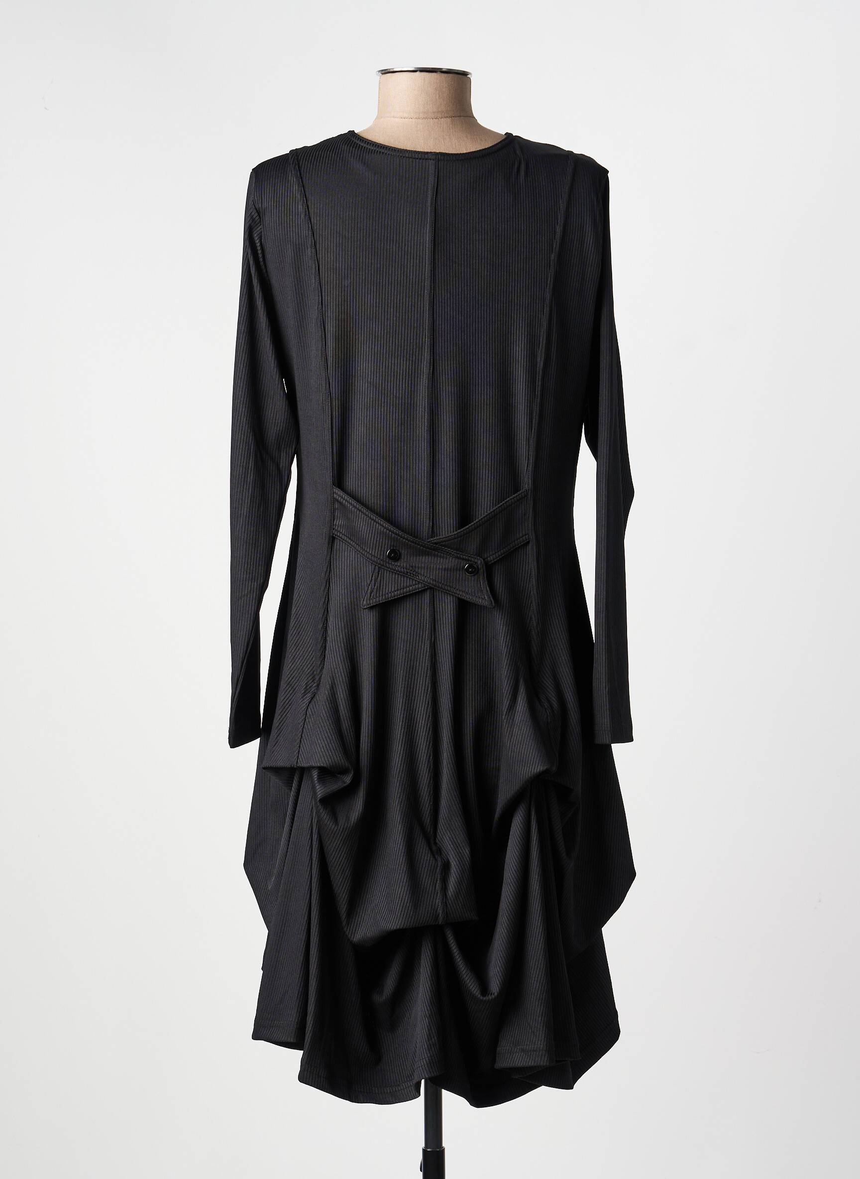 Rochie midi mâneci lungi mâneci lungi negru KOZAN femeie