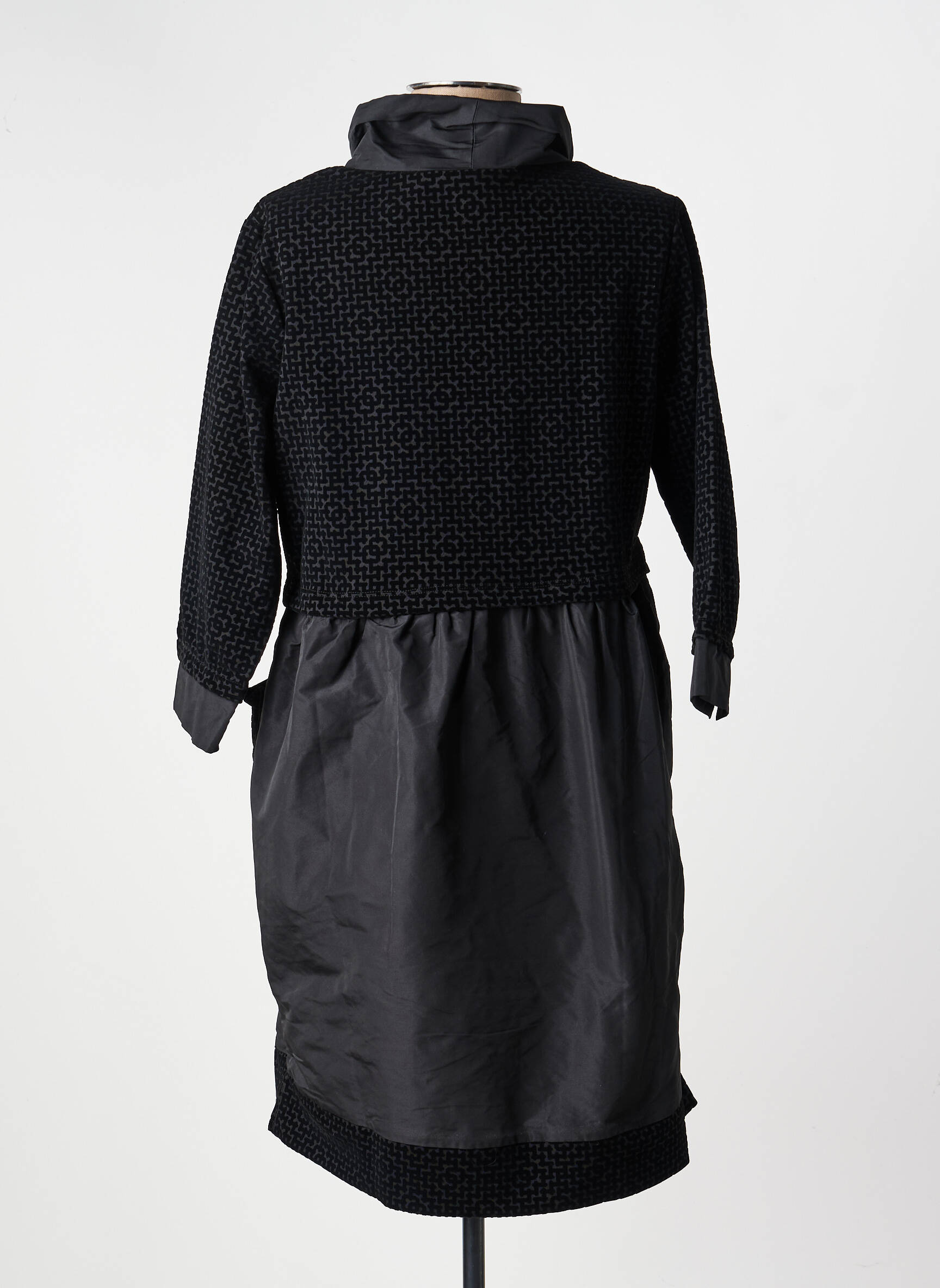 Rochie midi mâneci 3/4 mâneci 3/4 negru KOZAN femeie