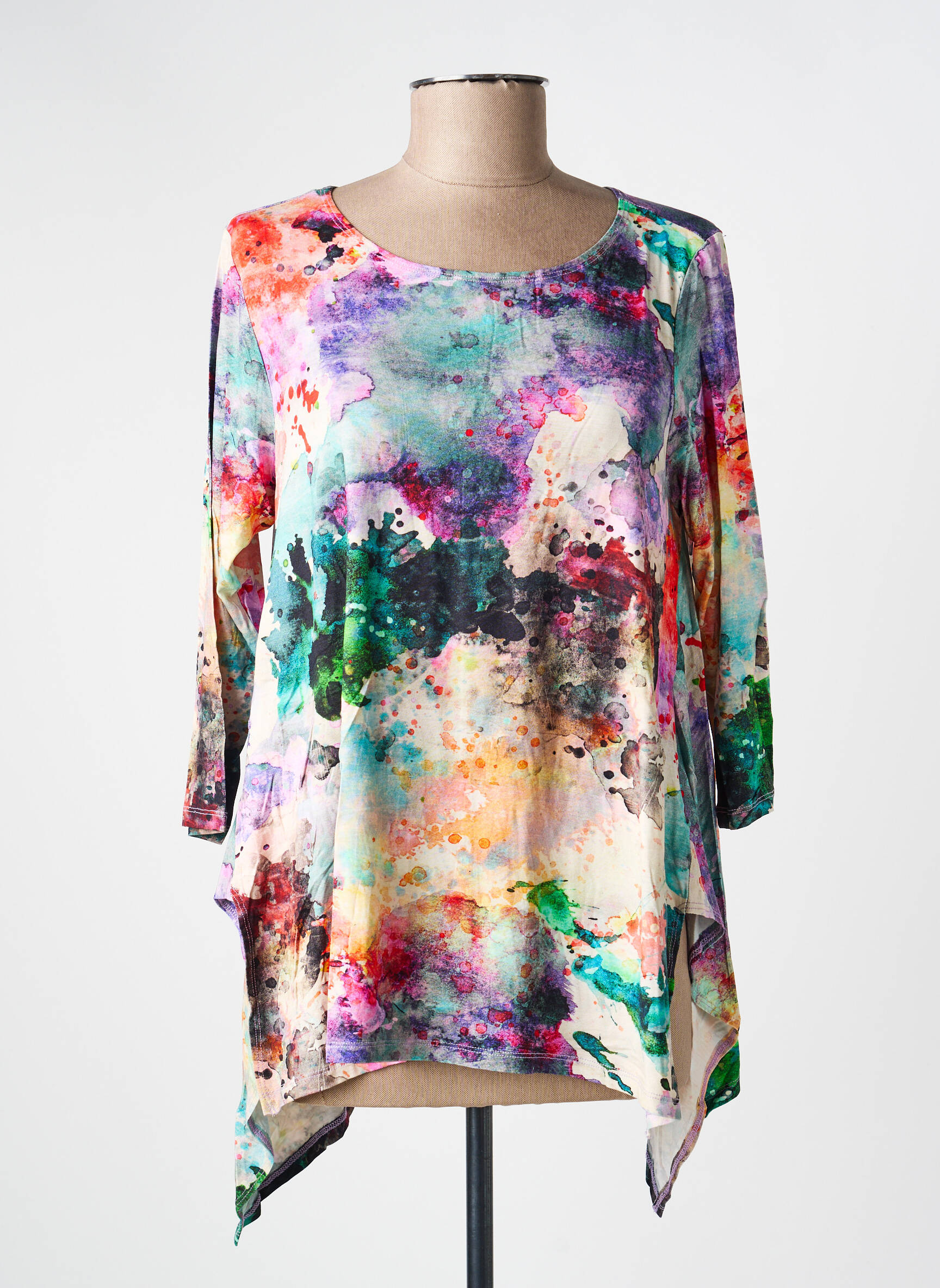 Tricou mâneci 3/4 mâneci 3/4 albastru KOZAN femeie