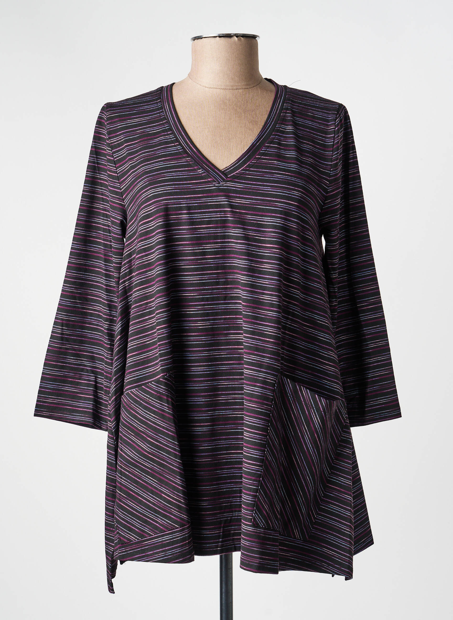 Tricou mâneci 3/4 mâneci 3/4 negru KOZAN femeie