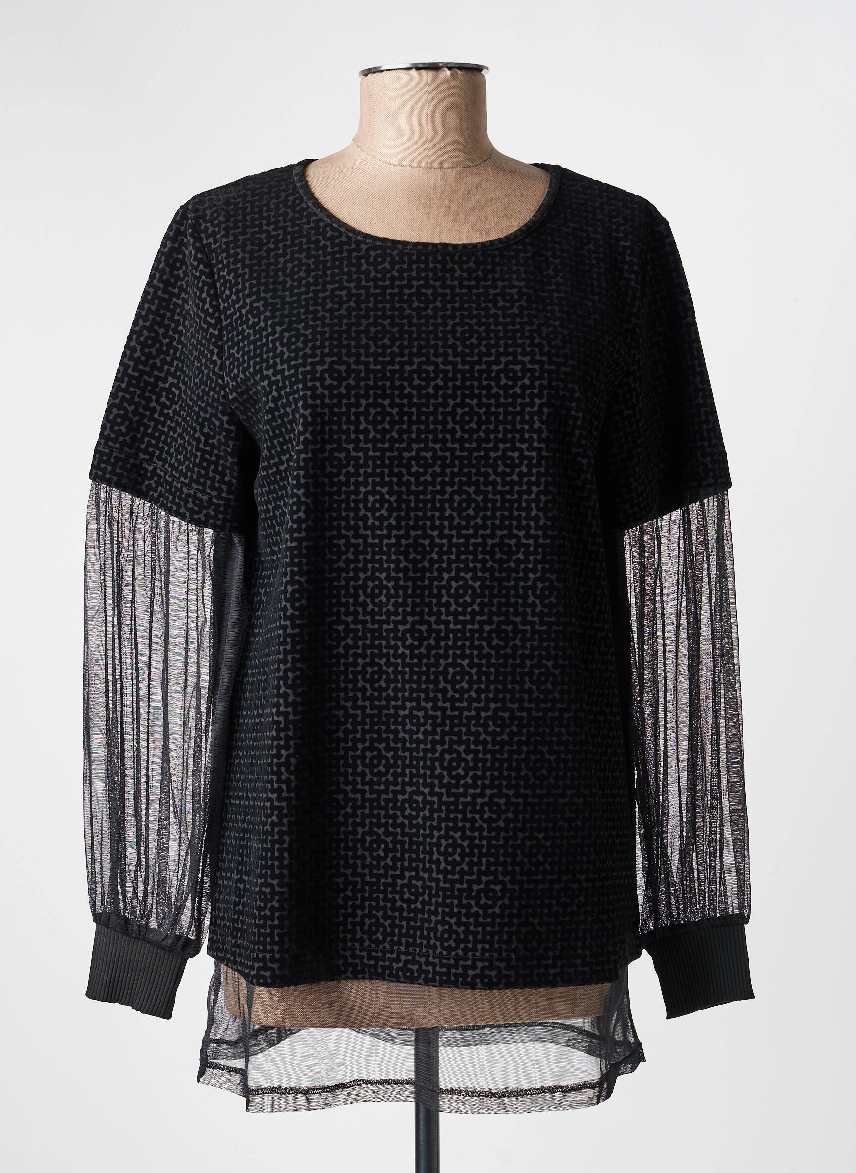 Top mâneci lungi mâneci lungi negru KOZAN femeie