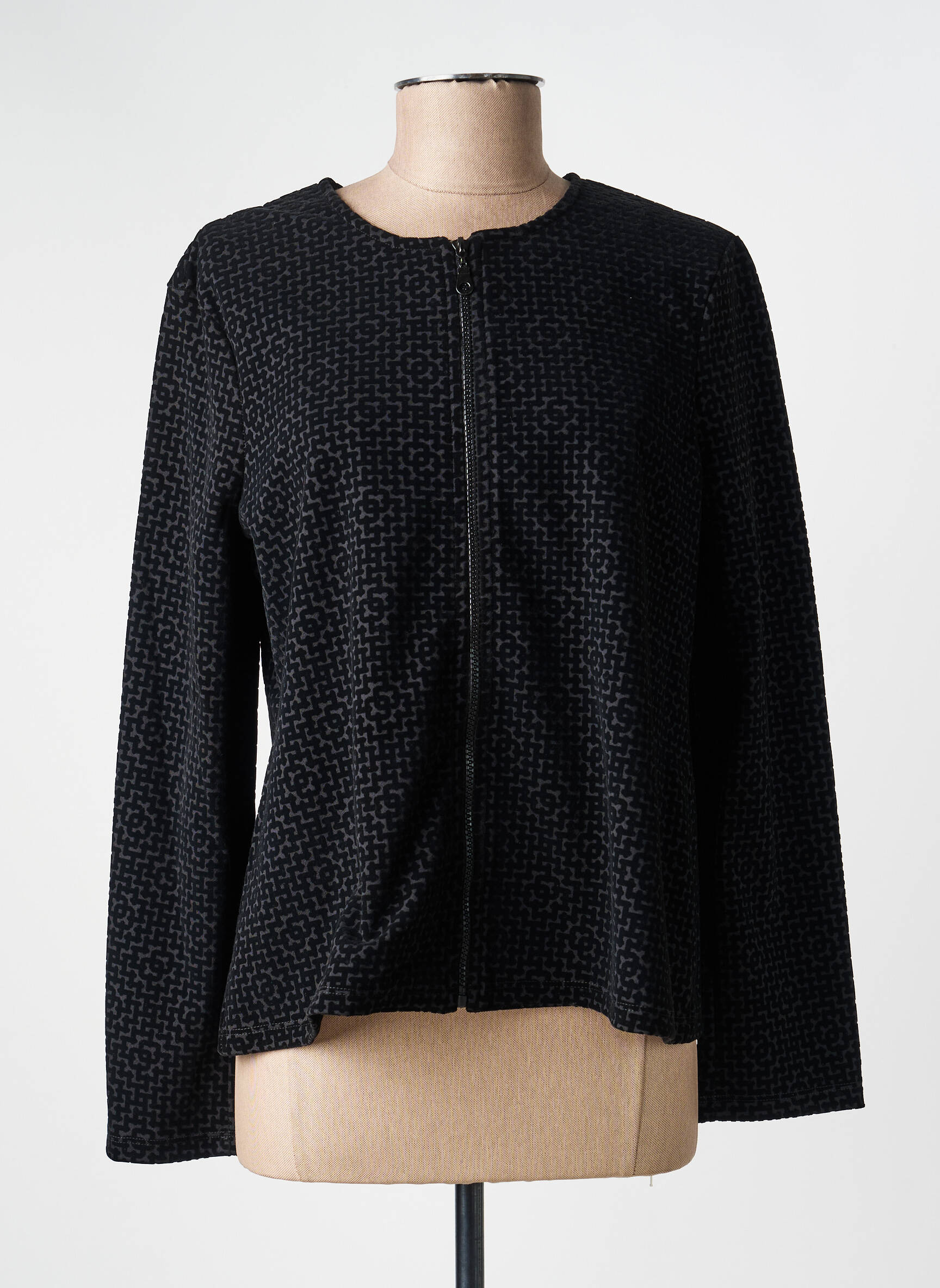 Jachete casual guler rotund negru KOZAN femeie